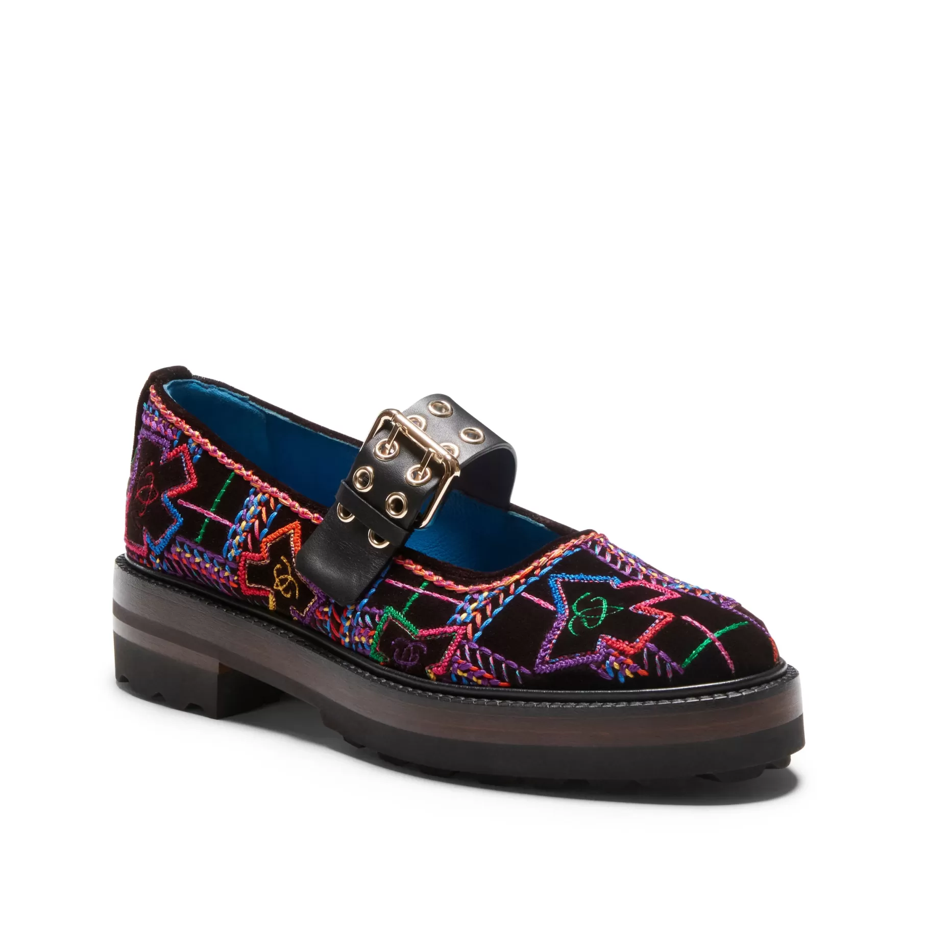 Sale Fratelli Rossetti Ballerina Brera Special Embroidery in velluto multicolor- Ebano