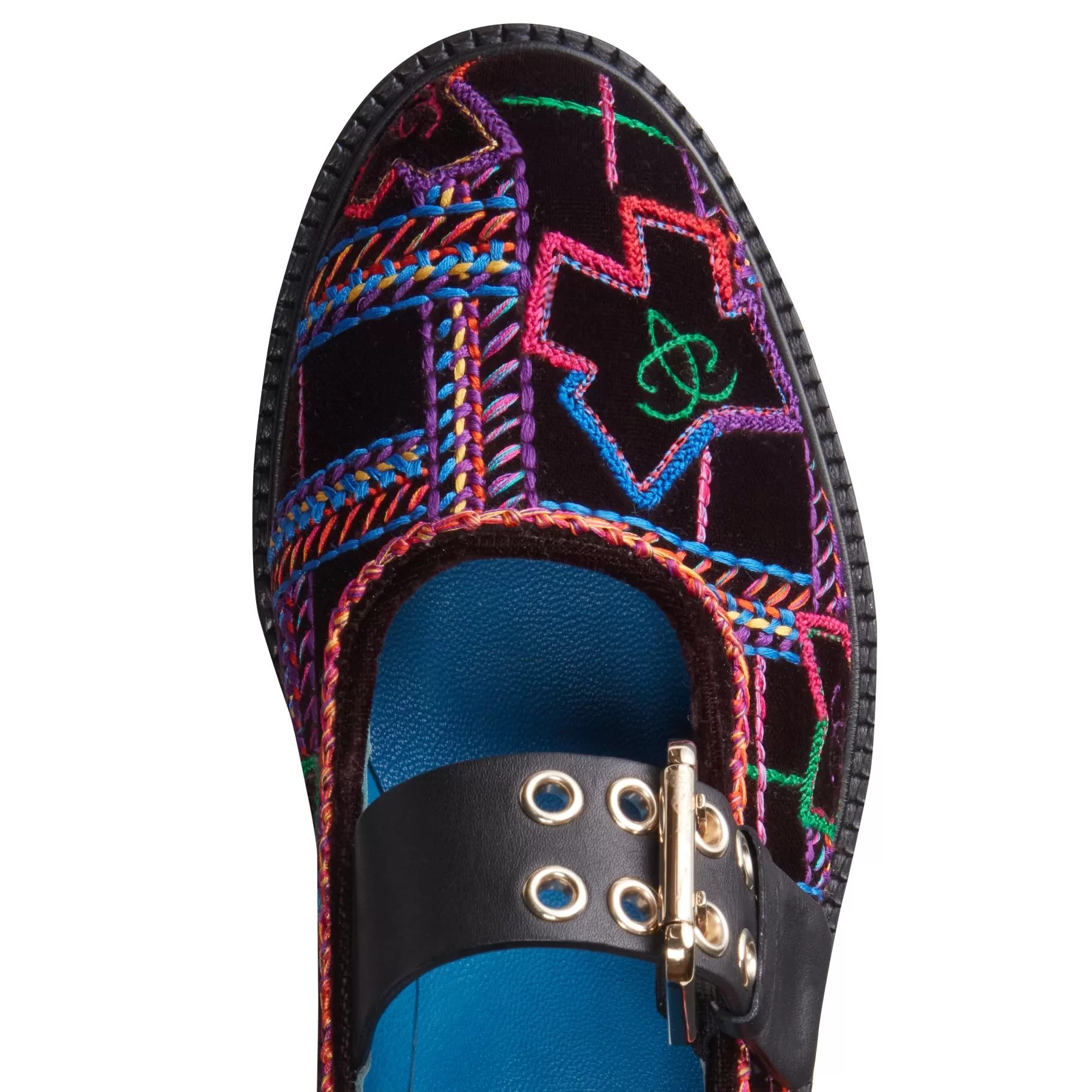Sale Fratelli Rossetti Ballerina Brera Special Embroidery in velluto multicolor- Ebano