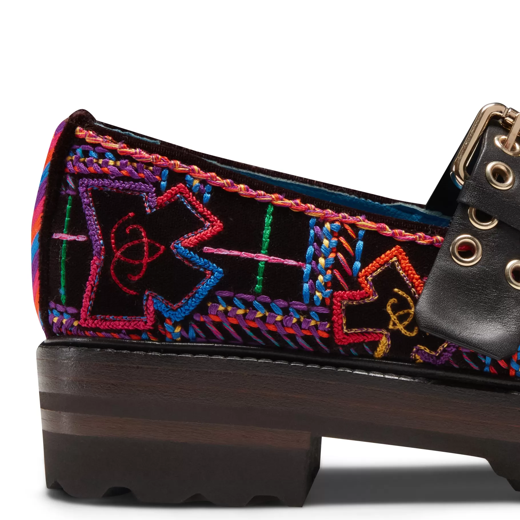 Sale Fratelli Rossetti Ballerina Brera Special Embroidery in velluto multicolor- Ebano