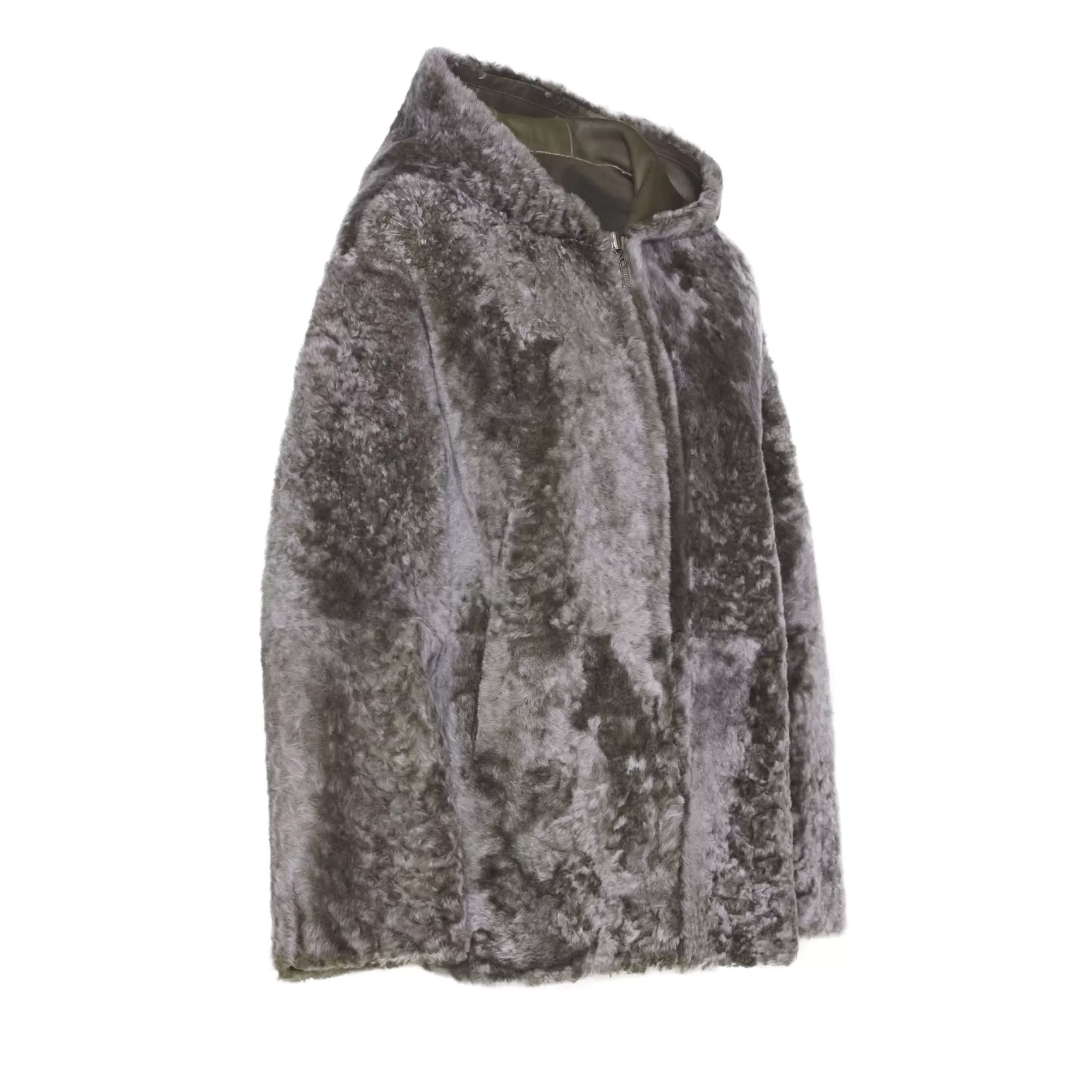 Clearance Fratelli Rossetti Blouson da donna reversibile in shearling colore cuoio- Oliva