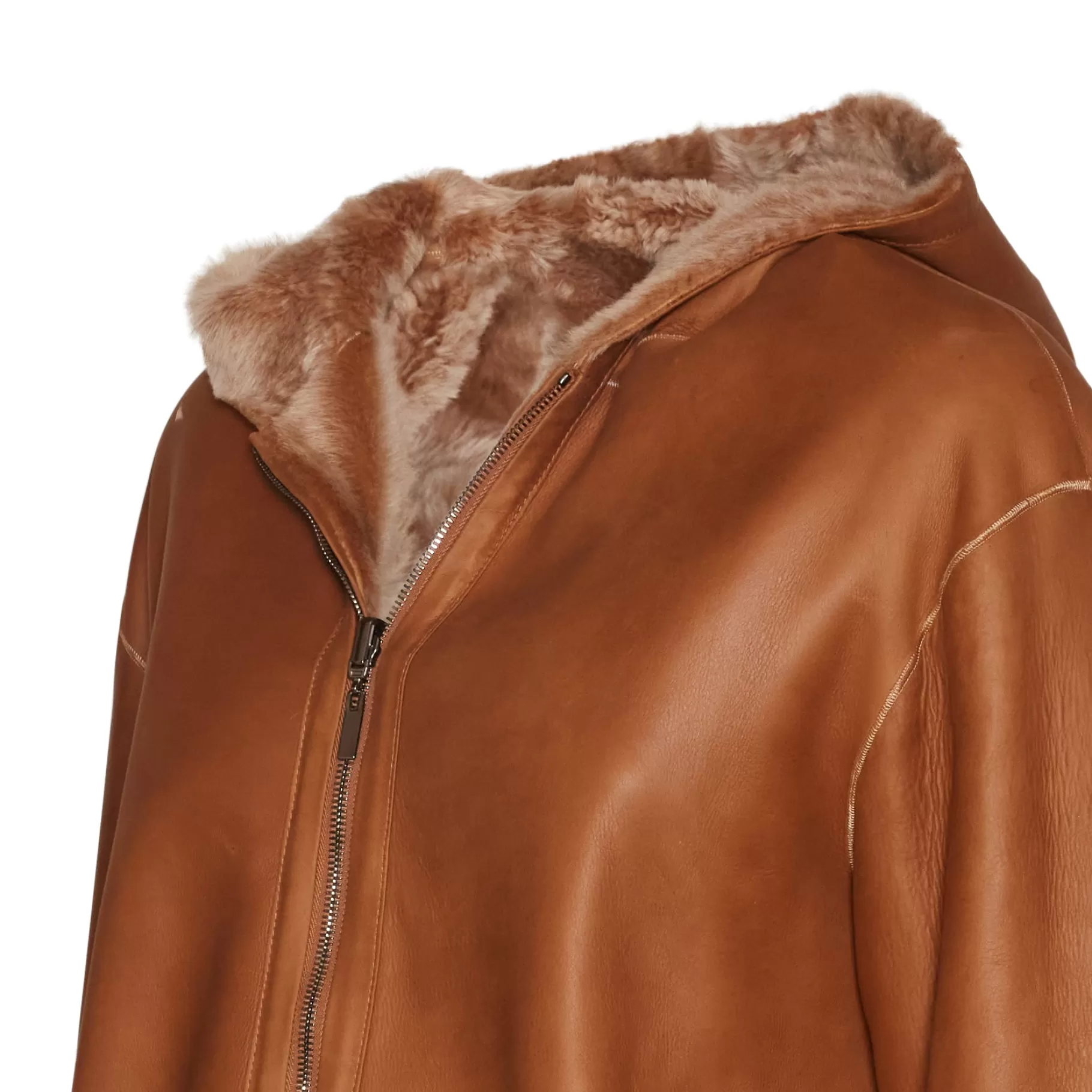 Cheap Fratelli Rossetti Blouson da donna reversibile in shearling colore verde- Cuoio