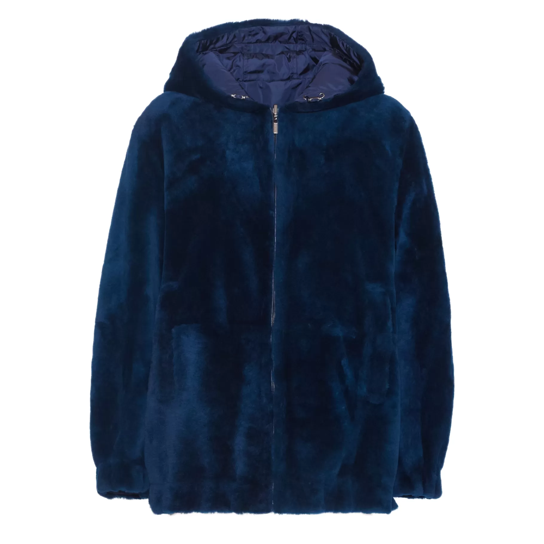 Discount Fratelli Rossetti Bomber da donna reversibile in shearling colore blu- Cobalto