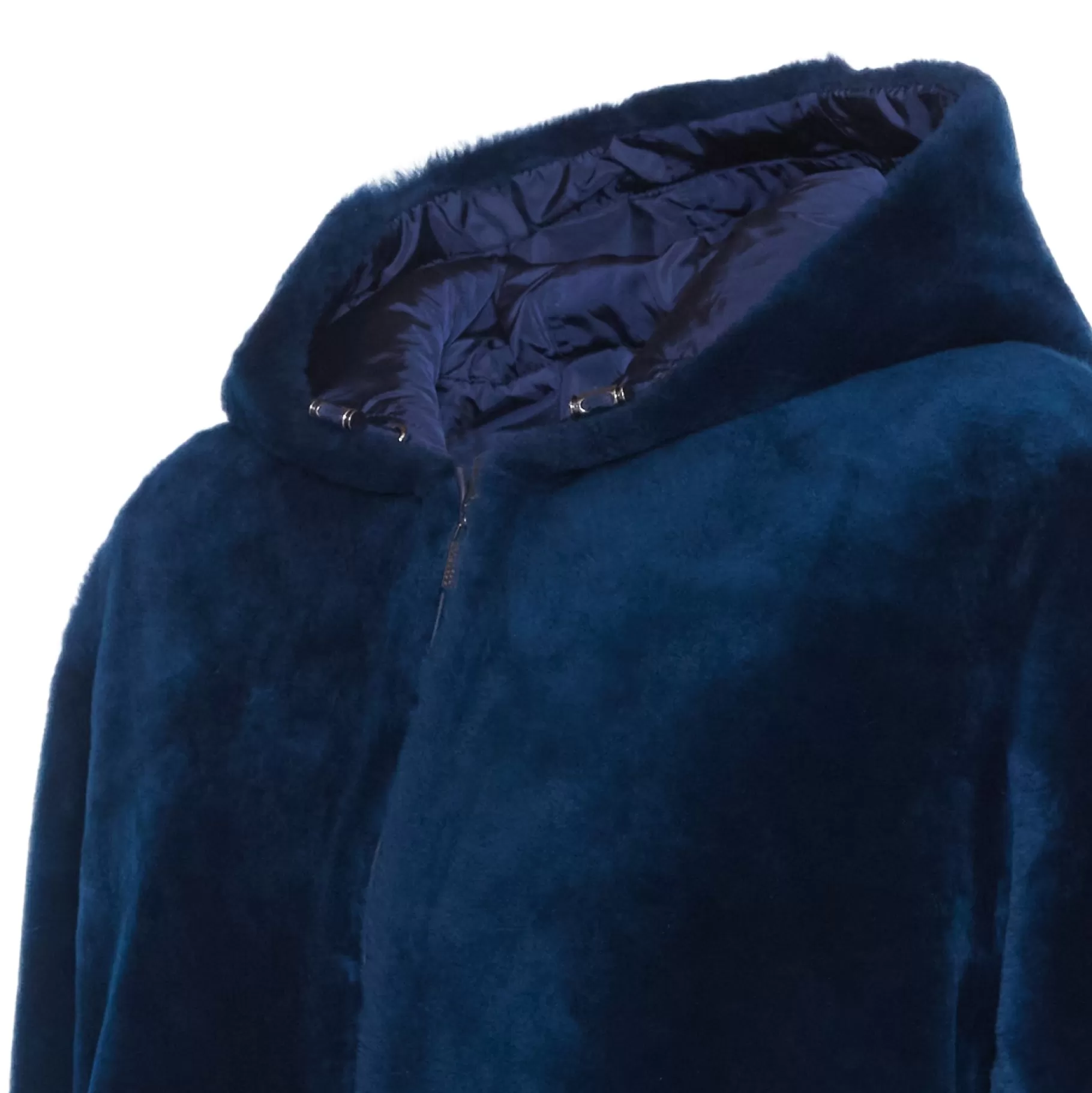 Discount Fratelli Rossetti Bomber da donna reversibile in shearling colore blu- Cobalto