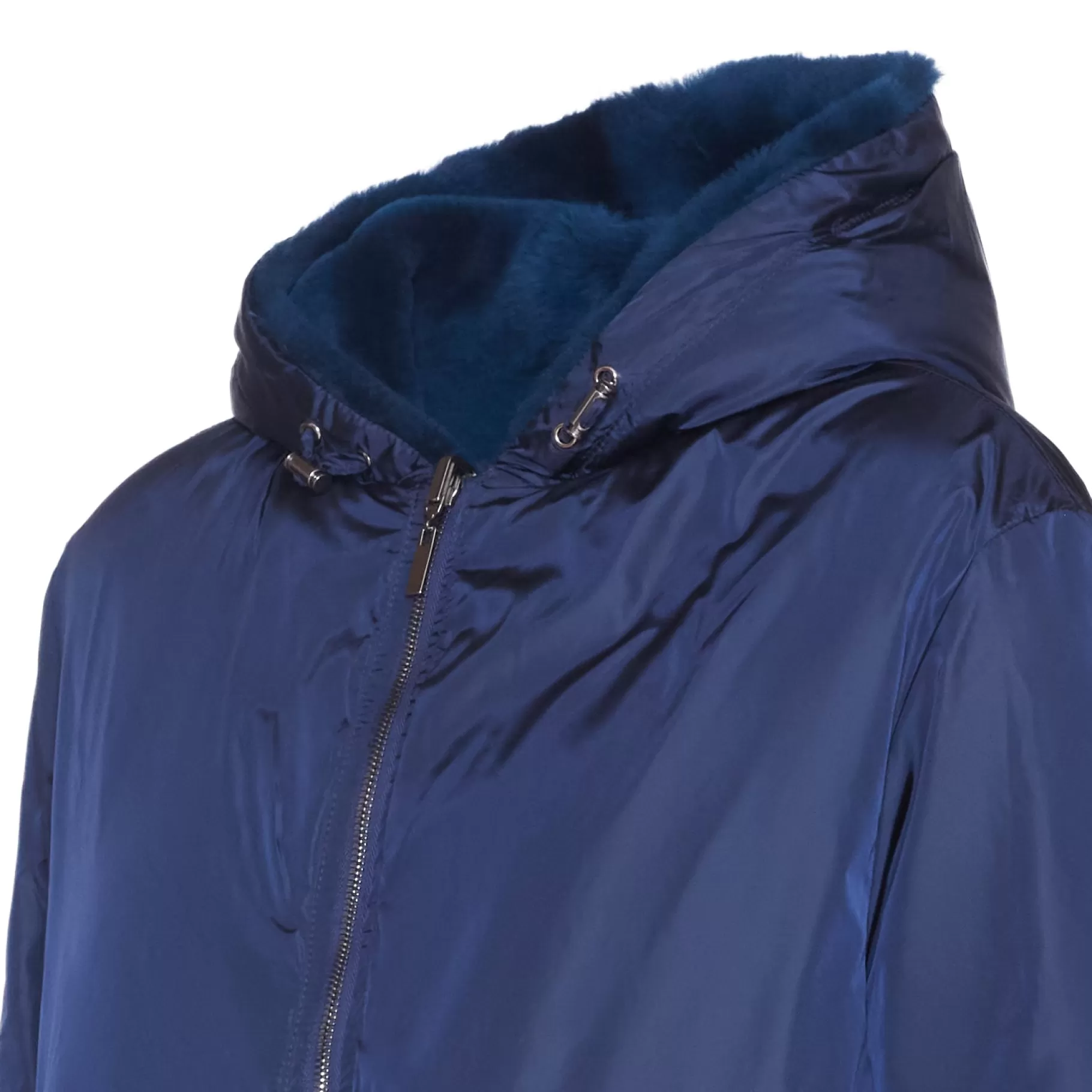 Discount Fratelli Rossetti Bomber da donna reversibile in shearling colore blu- Cobalto