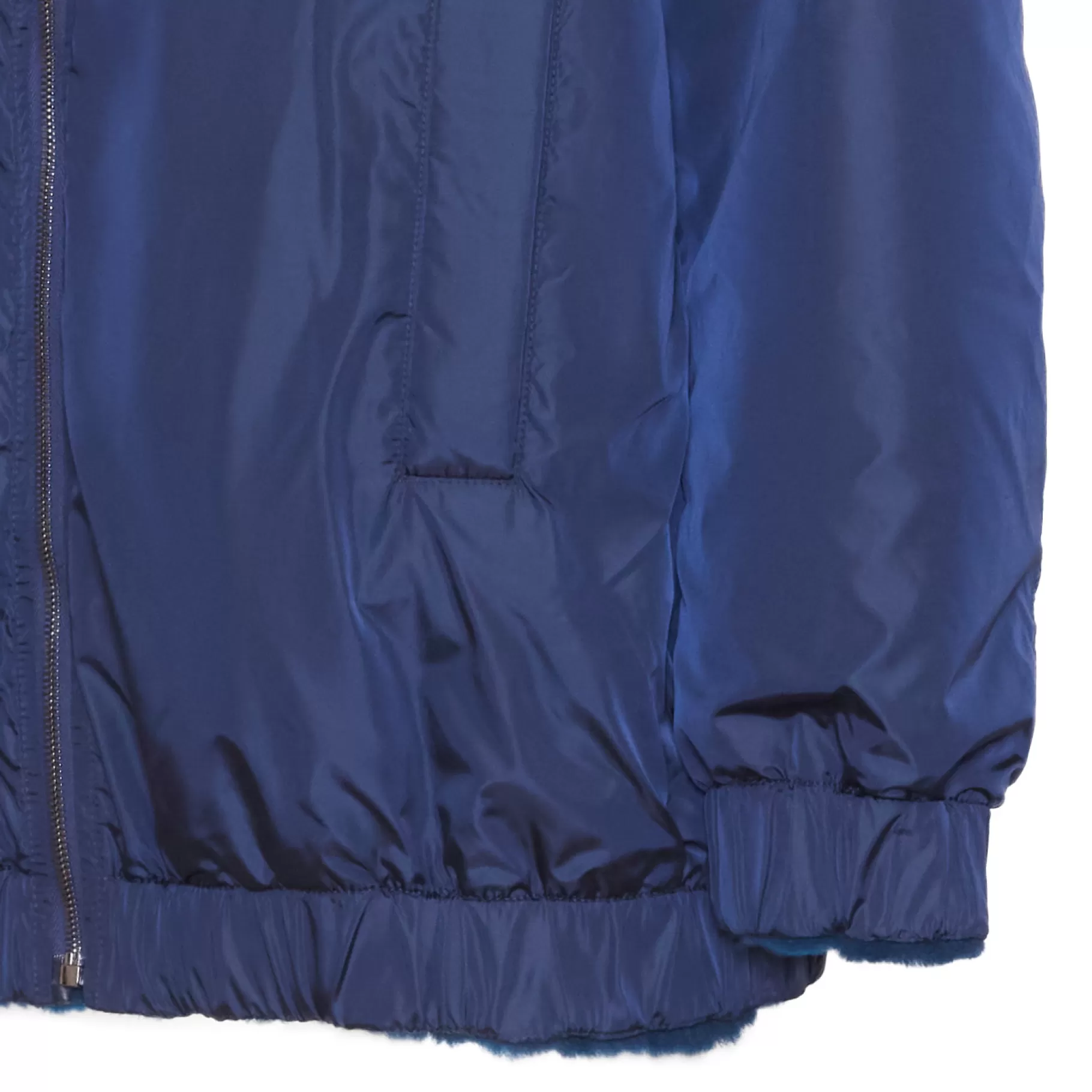 Discount Fratelli Rossetti Bomber da donna reversibile in shearling colore blu- Cobalto