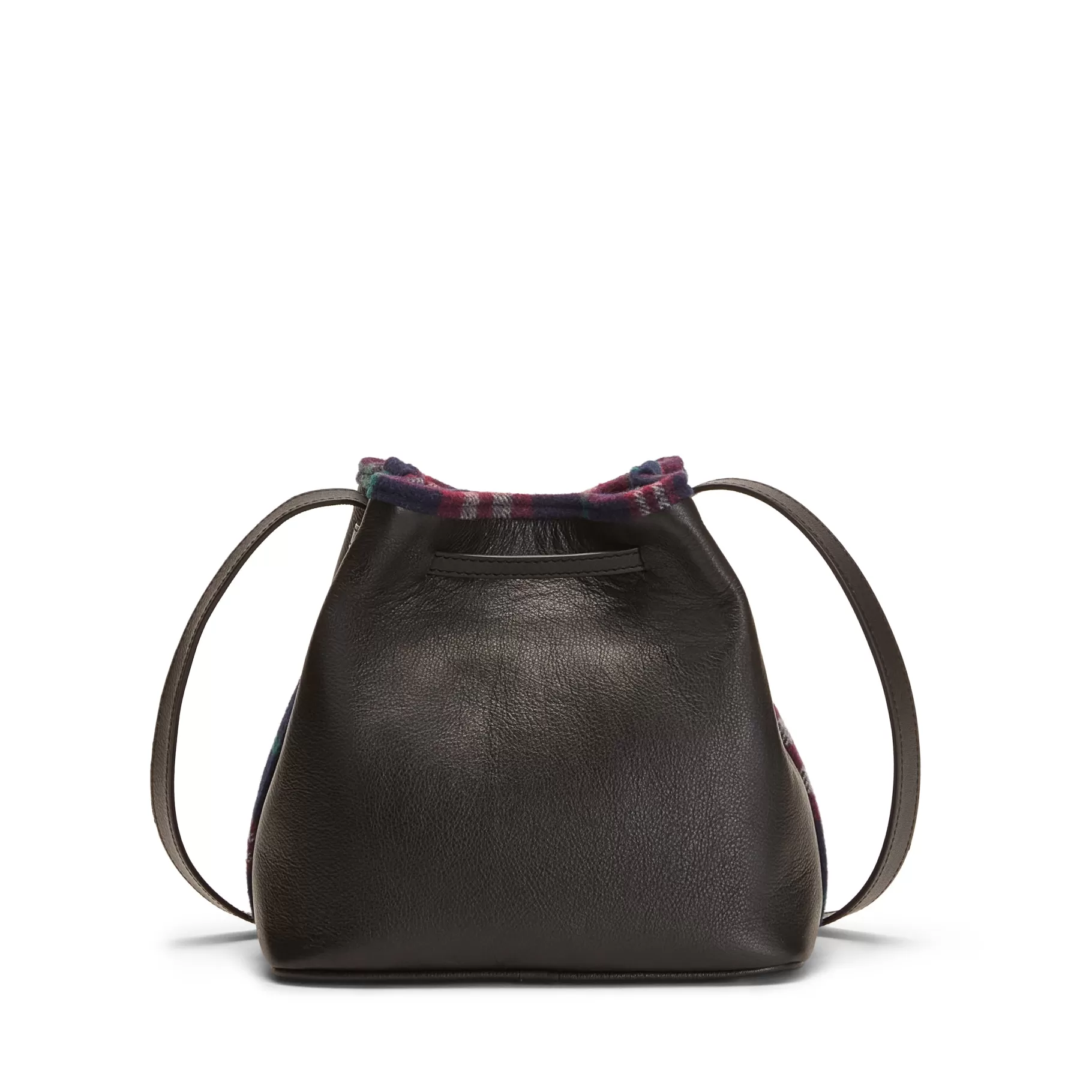Outlet Fratelli Rossetti Bucket bag in pelle e tessuto colore nero-