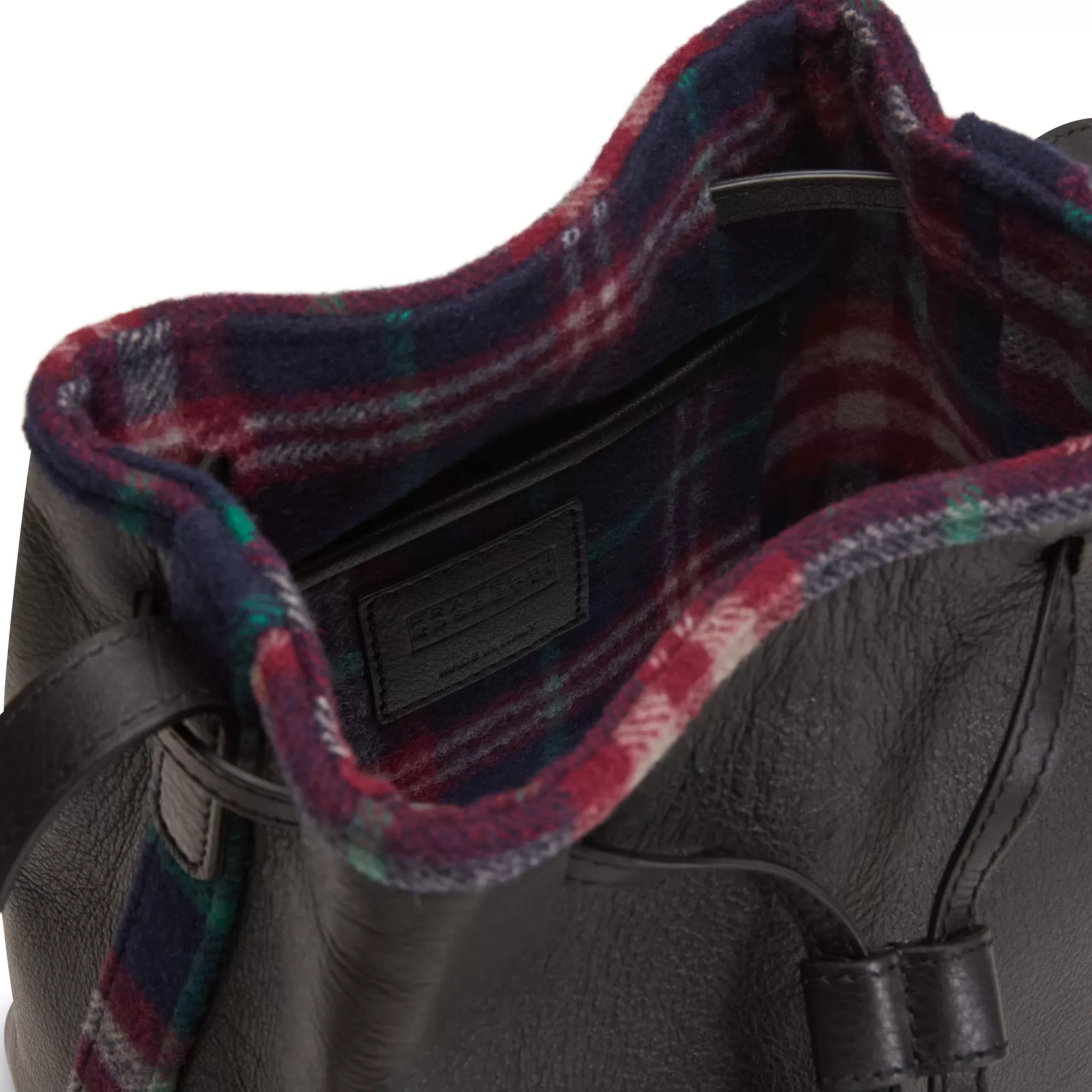 Outlet Fratelli Rossetti Bucket bag in pelle e tessuto colore nero-