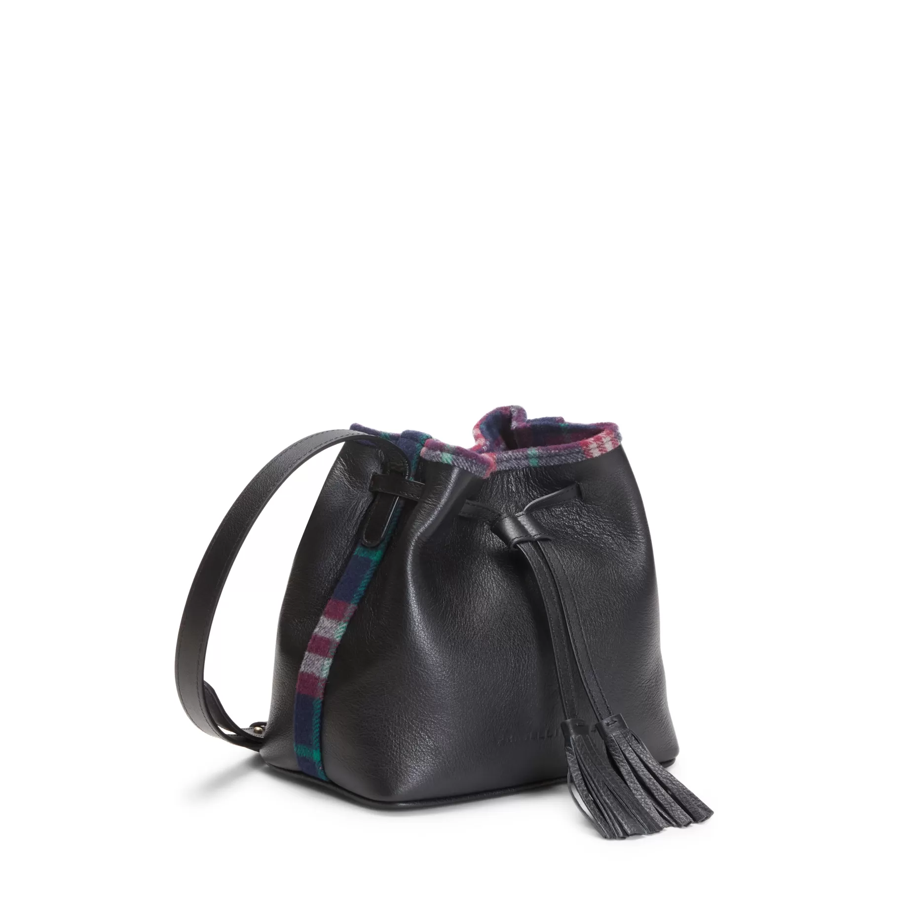 Outlet Fratelli Rossetti Bucket bag in pelle e tessuto colore nero-