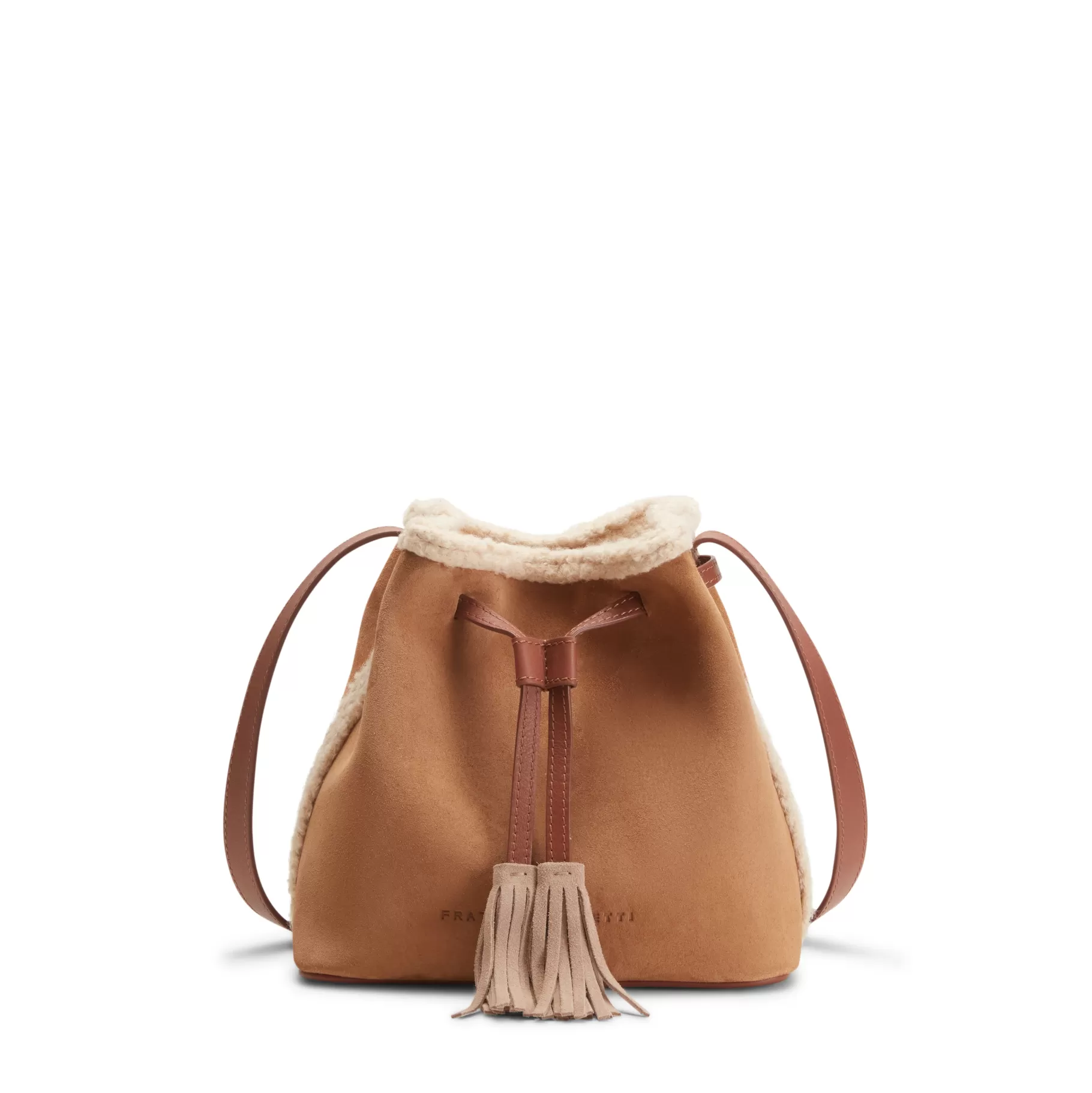 Sale Fratelli Rossetti Bucket bag in suede colore orzo-