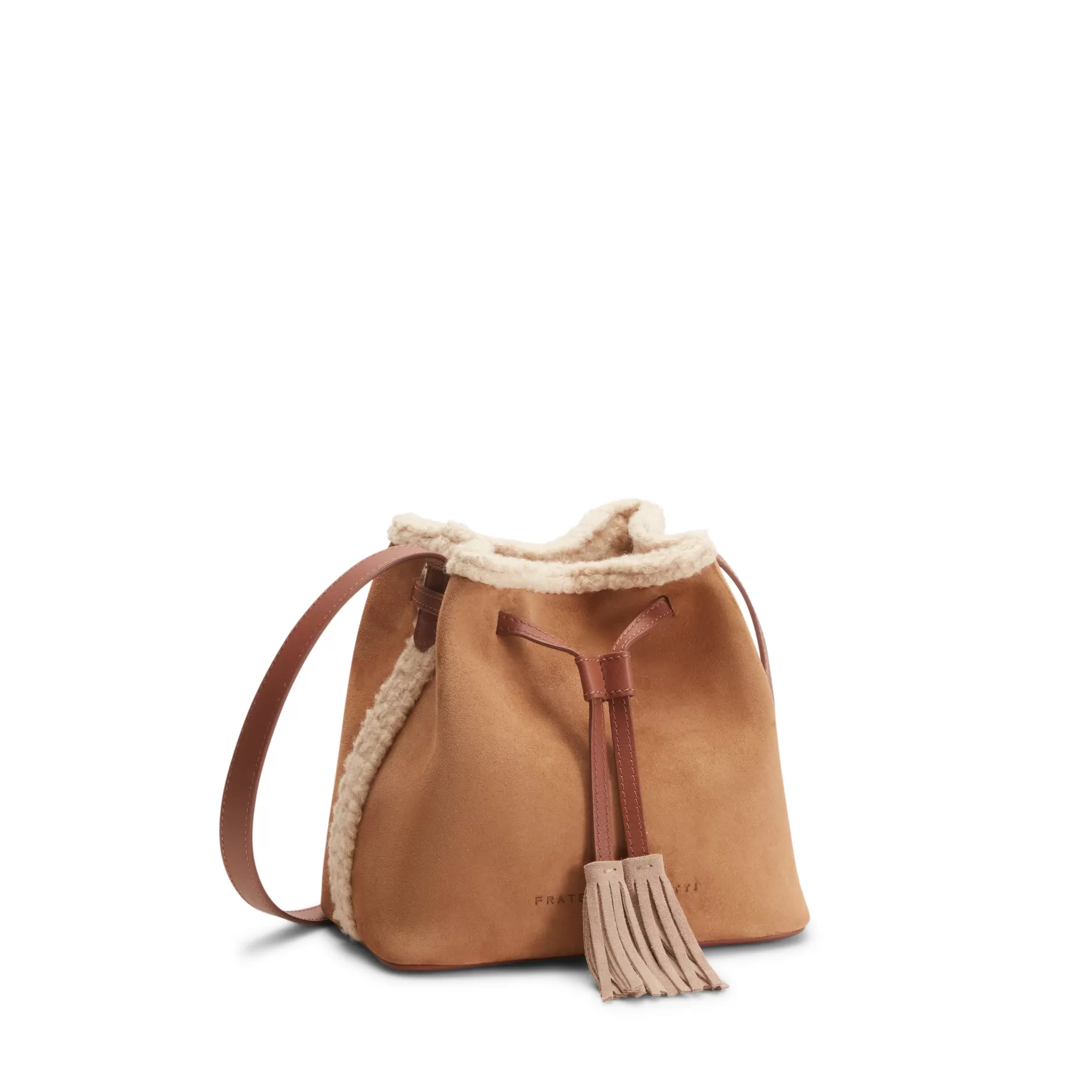 Sale Fratelli Rossetti Bucket bag in suede colore orzo-