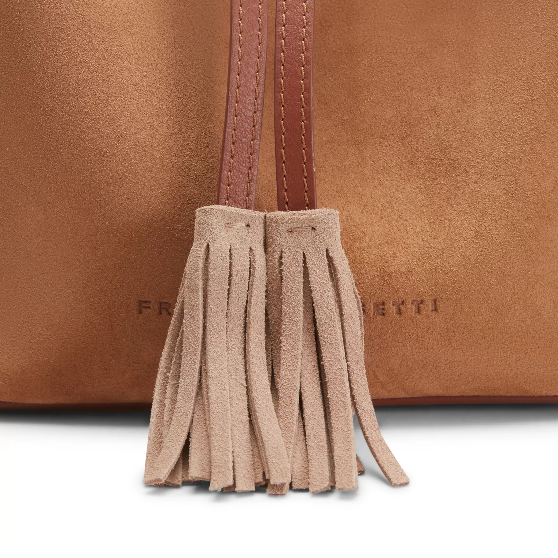 Sale Fratelli Rossetti Bucket bag in suede colore orzo-
