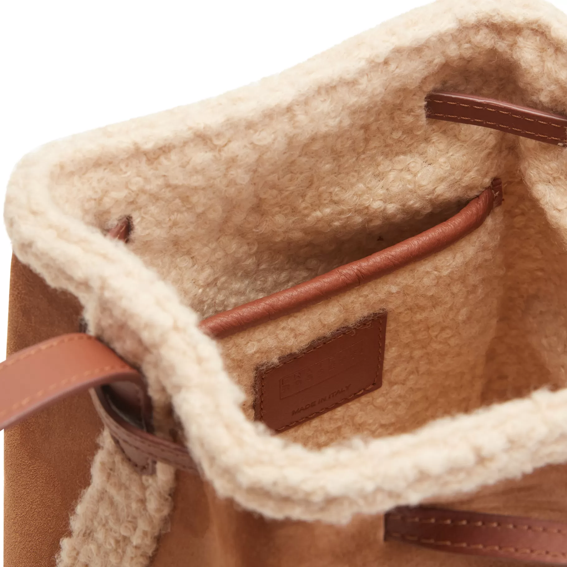 Sale Fratelli Rossetti Bucket bag in suede colore orzo-