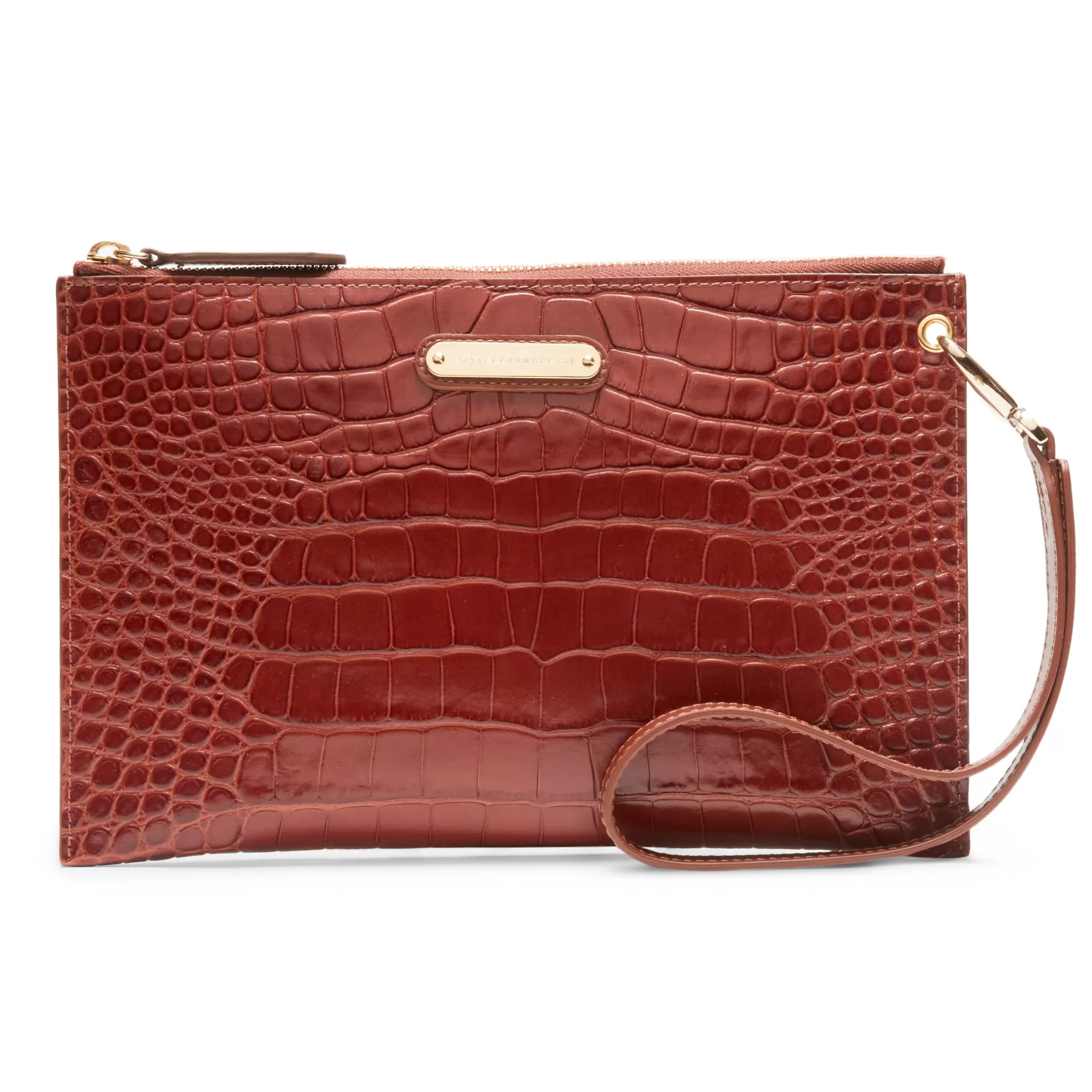 Flash Sale Fratelli Rossetti Bustina donna in pelle colore cognac-