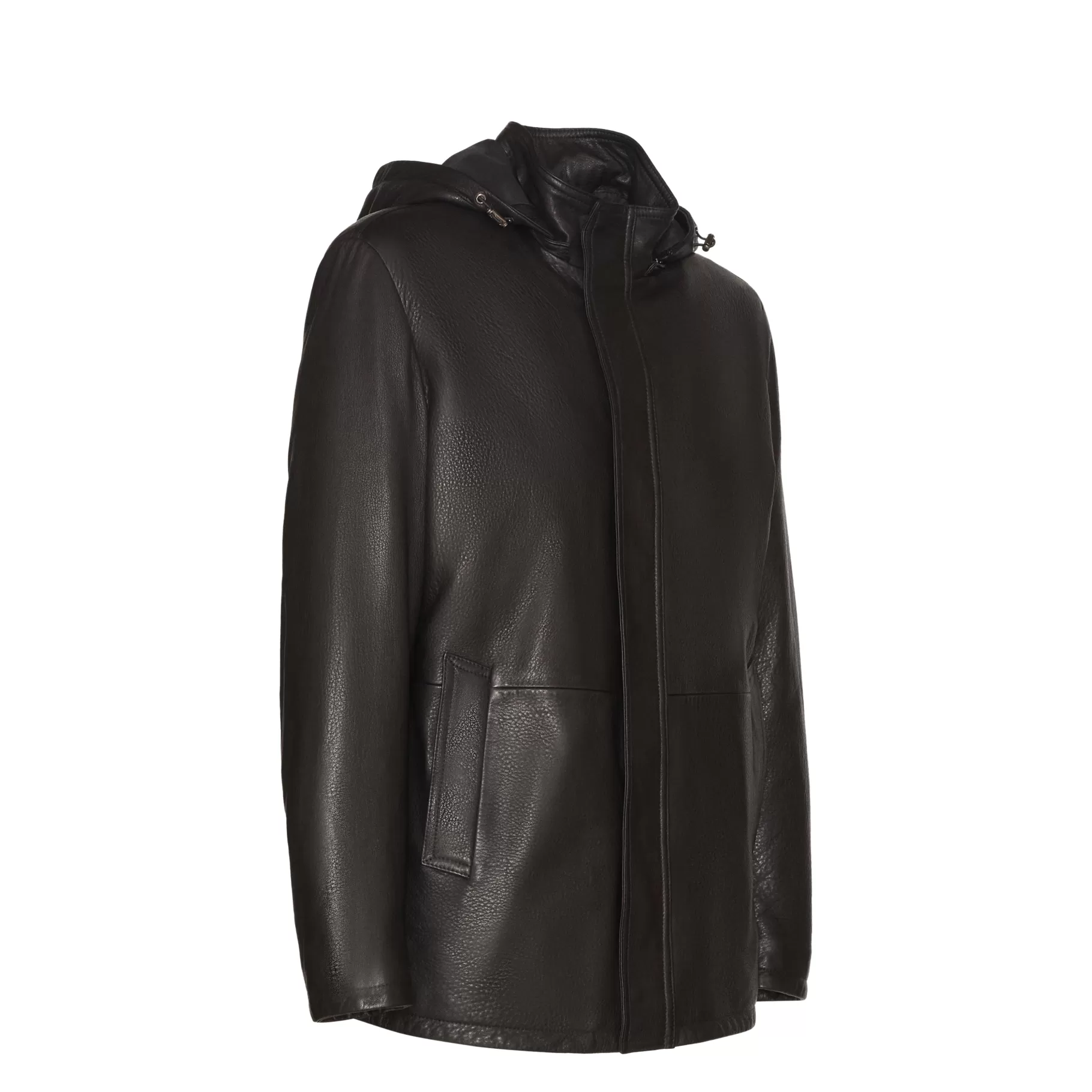 Outlet Fratelli Rossetti Caban da uomo in nappa colore nero- Nera