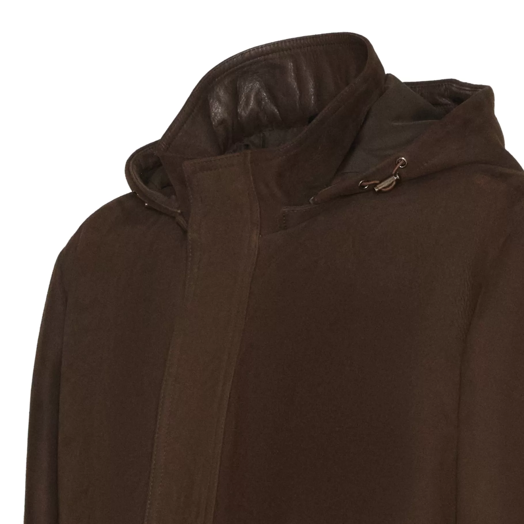Shop Fratelli Rossetti Caban da uomo in suede colore - Marrone