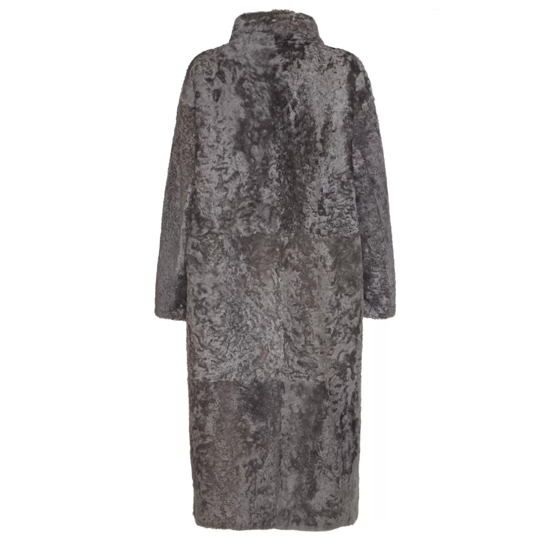 Shop Fratelli Rossetti Cappotto da donna in shearling colore grigio- Pietra