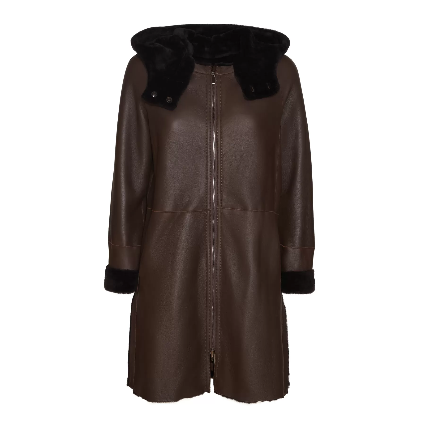 Discount Fratelli Rossetti Cappotto da donna reversibile in shearling colore - Marrone