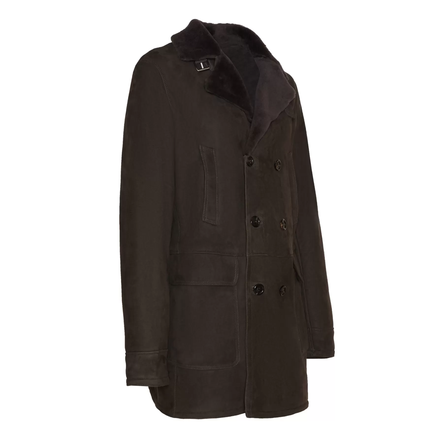 Best Sale Fratelli Rossetti Cappotto da uomo in shearling colore marrone- Castagna