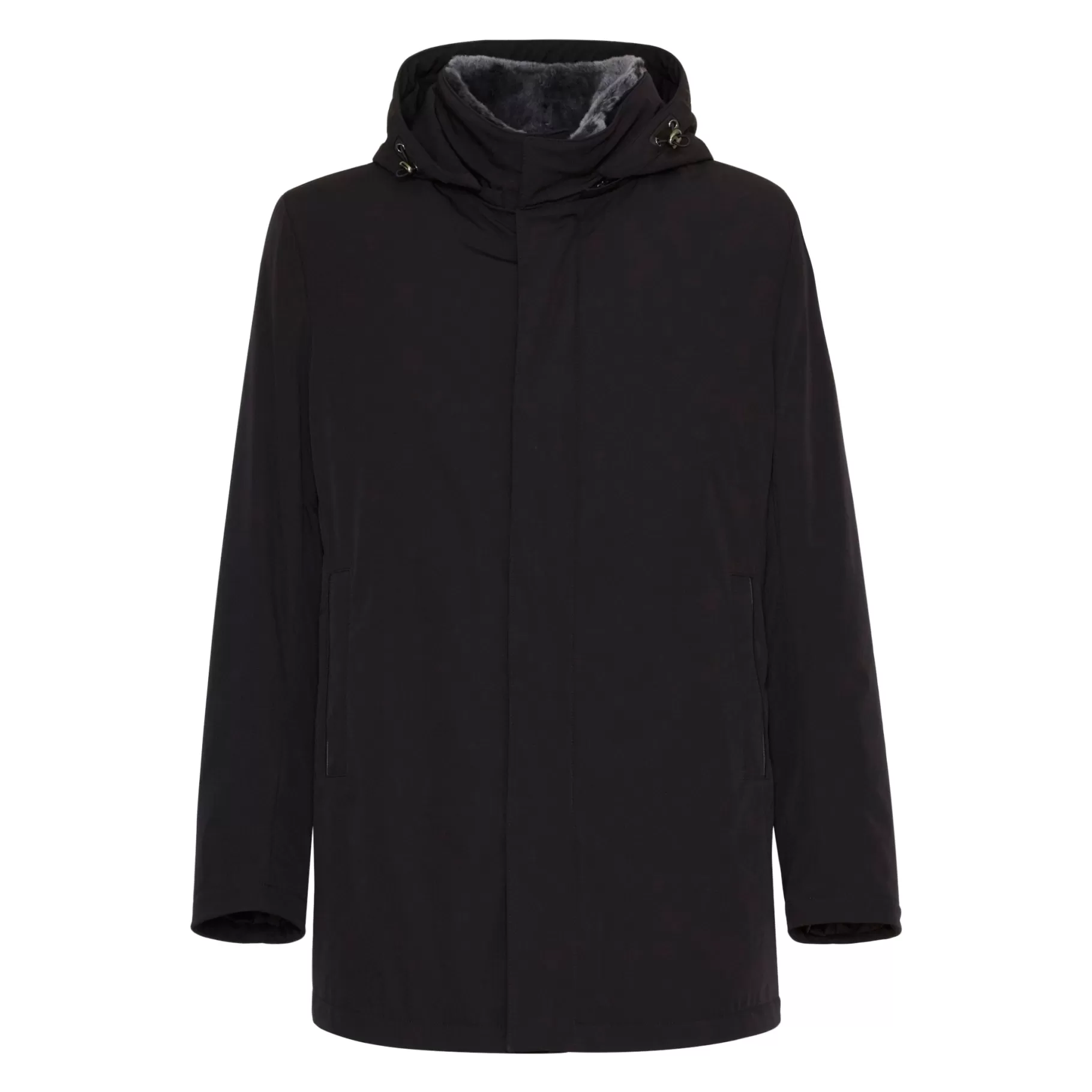 Hot Fratelli Rossetti Cappotto da uomo in tessuto tecnico e shearling colore - Nero