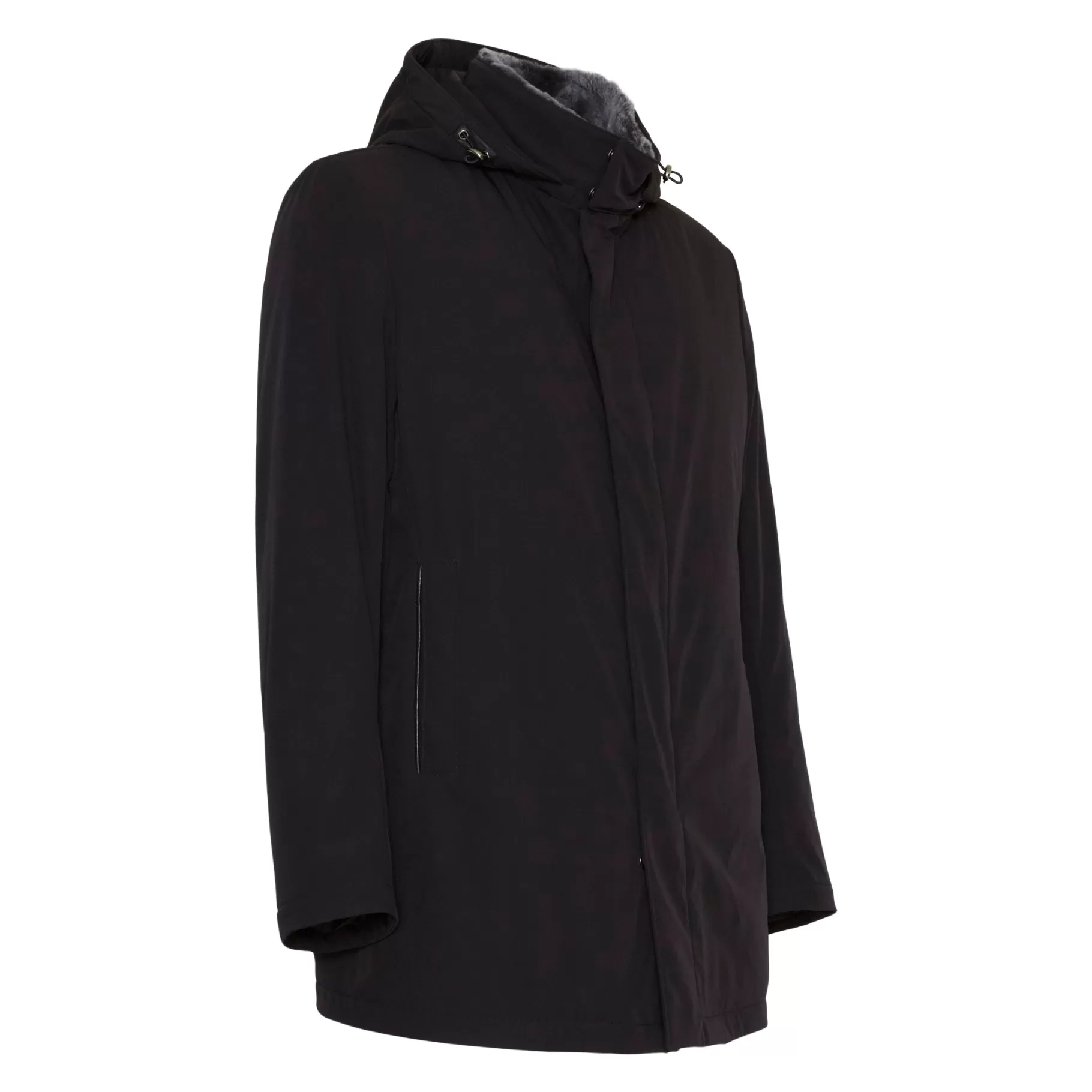 Hot Fratelli Rossetti Cappotto da uomo in tessuto tecnico e shearling colore - Nero