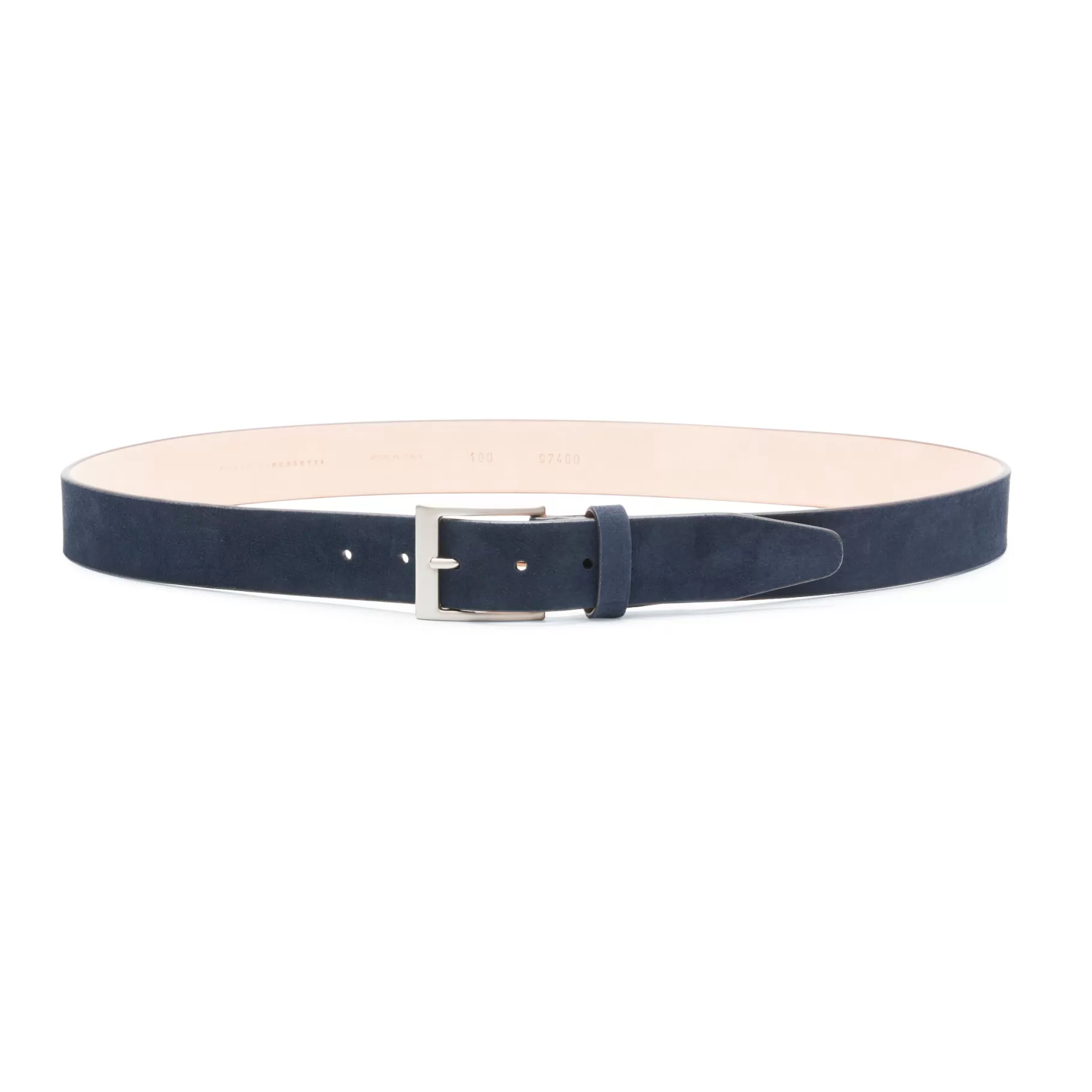 Discount Fratelli Rossetti Cintura da uomo in suede colore blu marine- BluMarine
