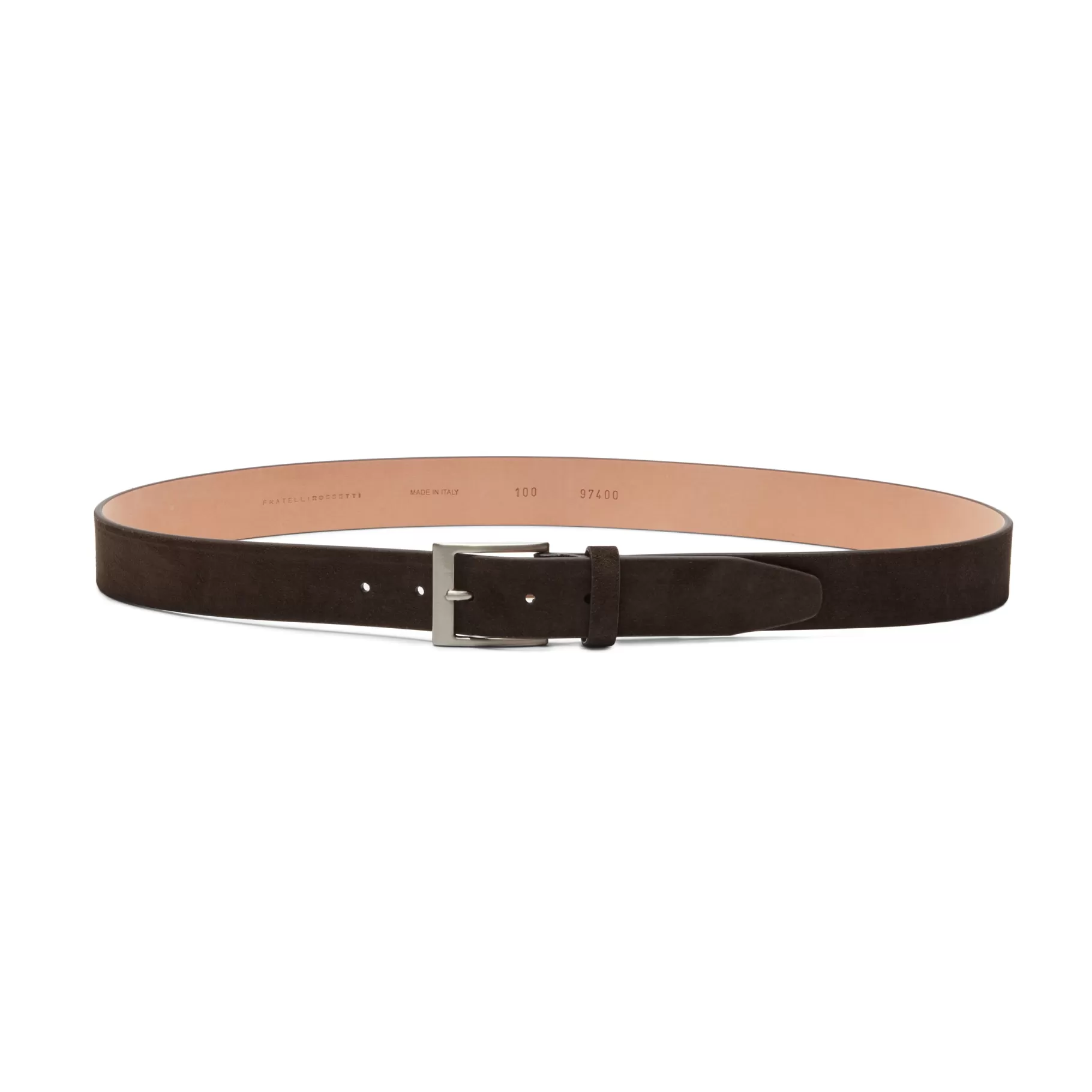New Fratelli Rossetti Cintura da uomo in suede colore - Cacao