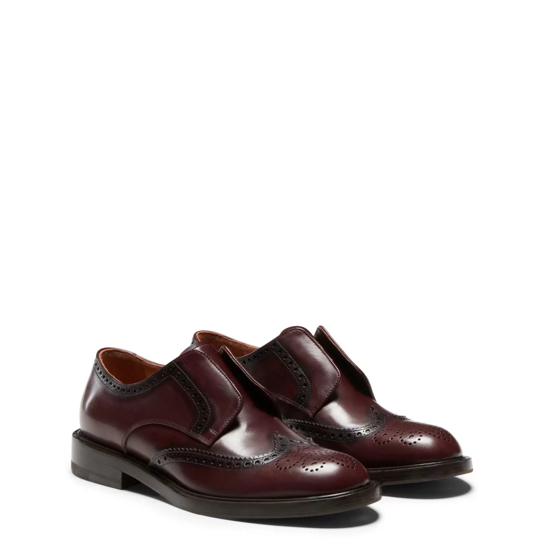 Fashion Fratelli Rossetti Derby Dandy da donna in pelle colore - Granata