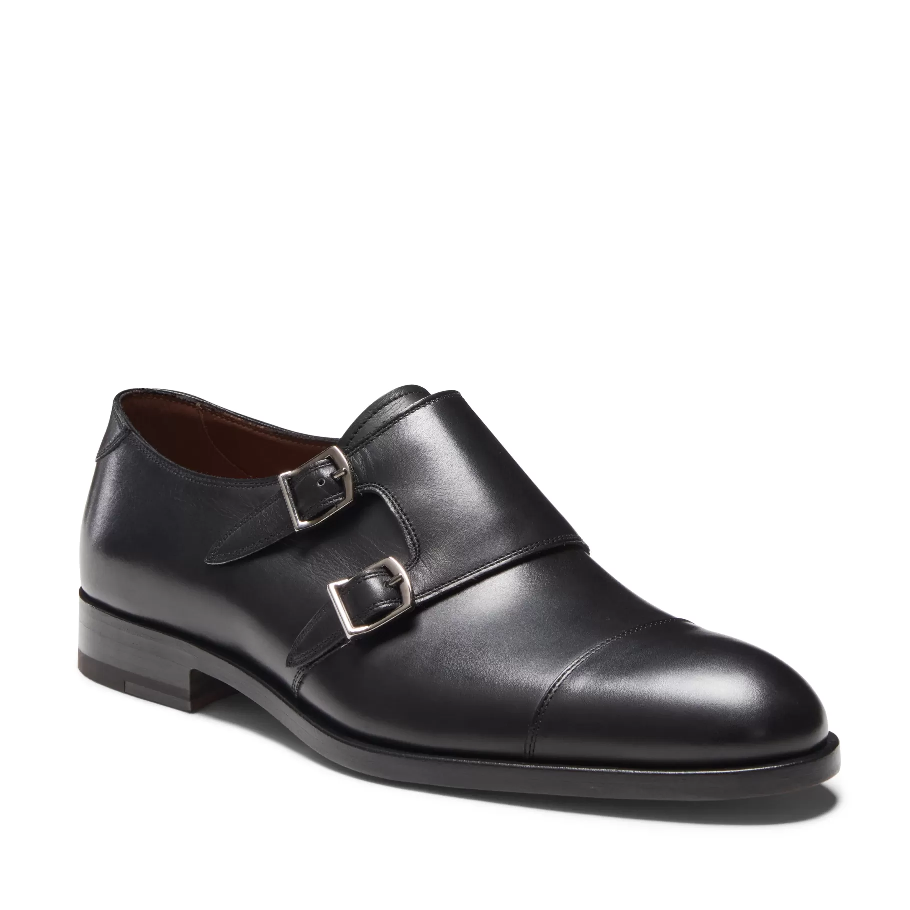 Fashion Fratelli Rossetti Derby doppia fibbia in pelle colore - Nero
