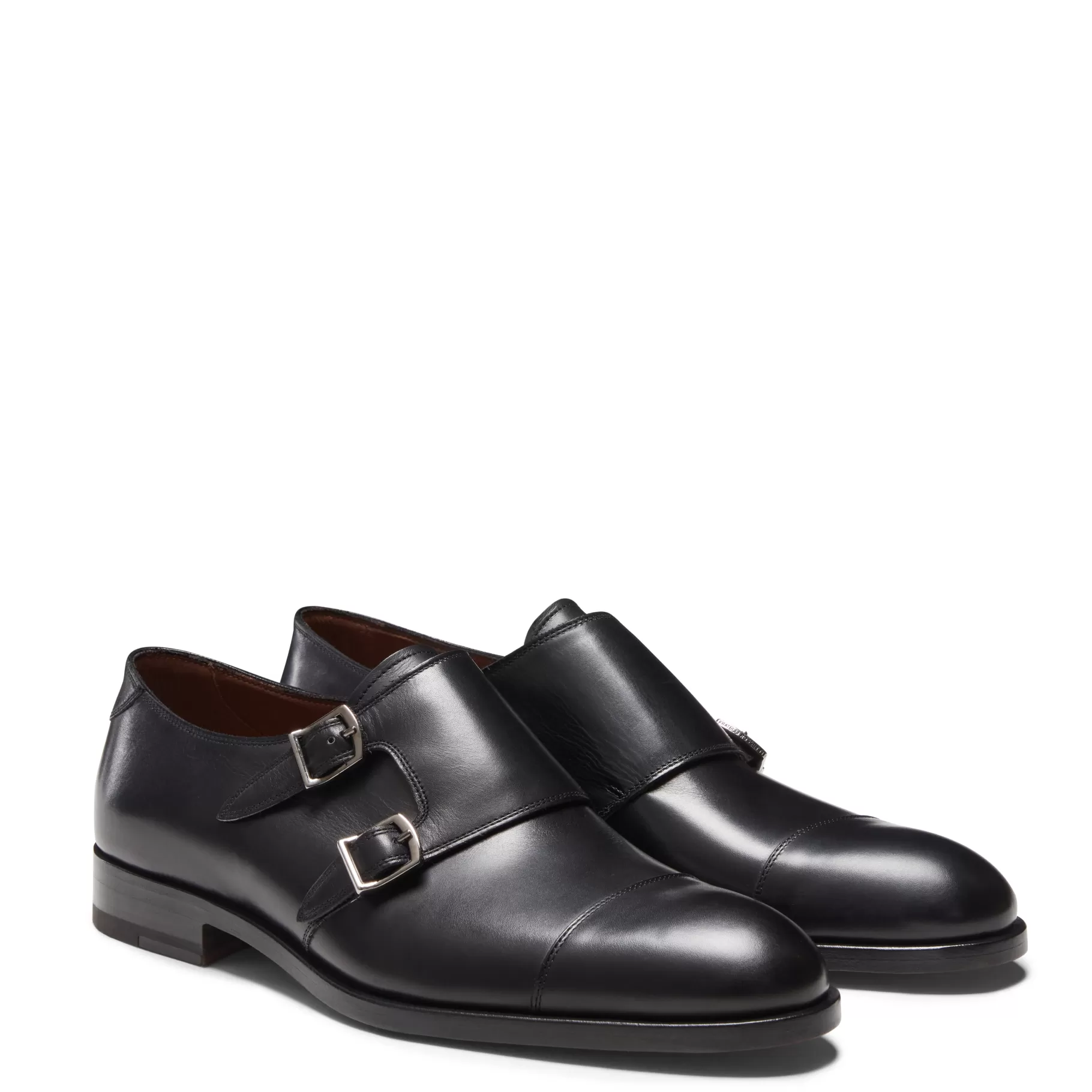 Fashion Fratelli Rossetti Derby doppia fibbia in pelle colore - Nero