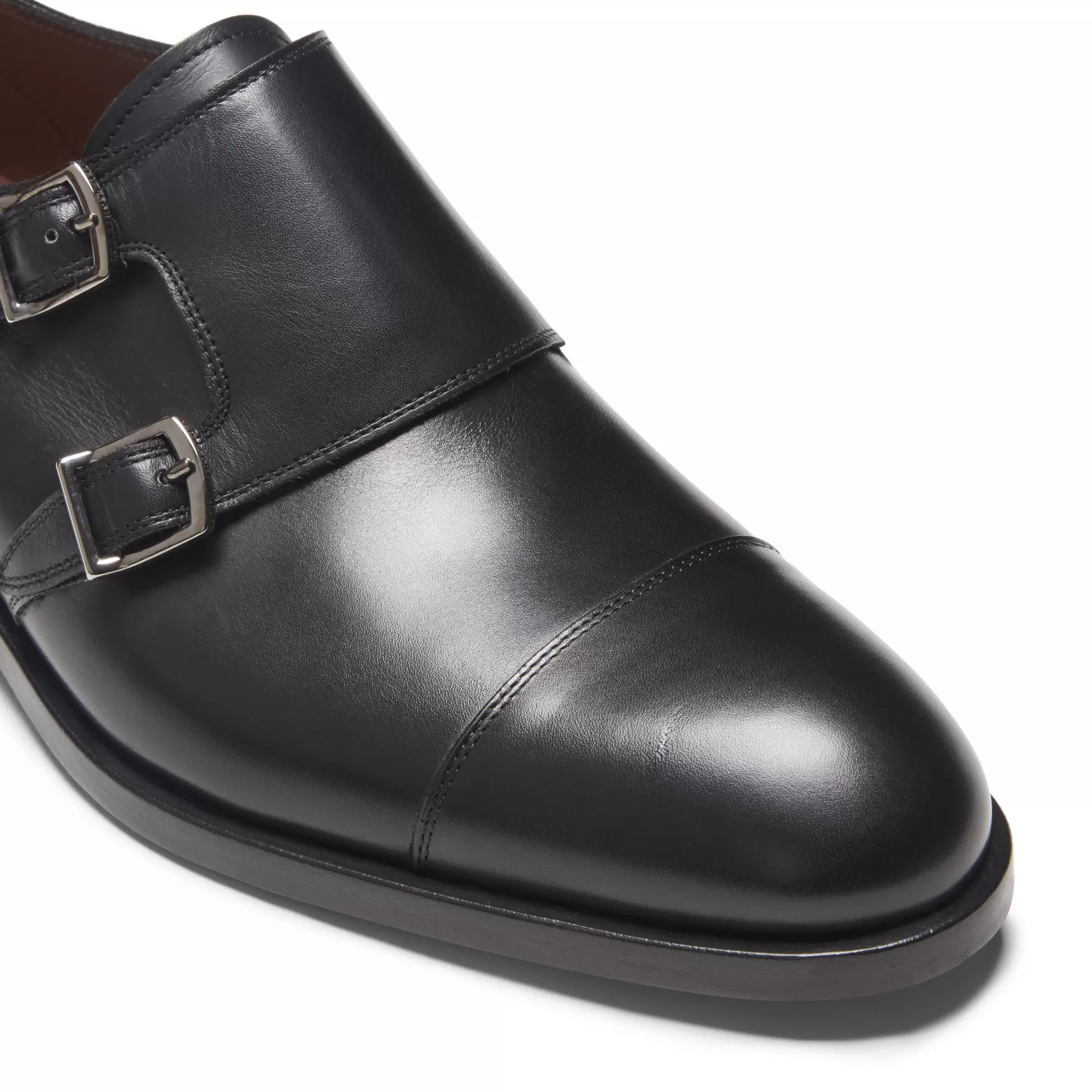 Fashion Fratelli Rossetti Derby doppia fibbia in pelle colore - Nero