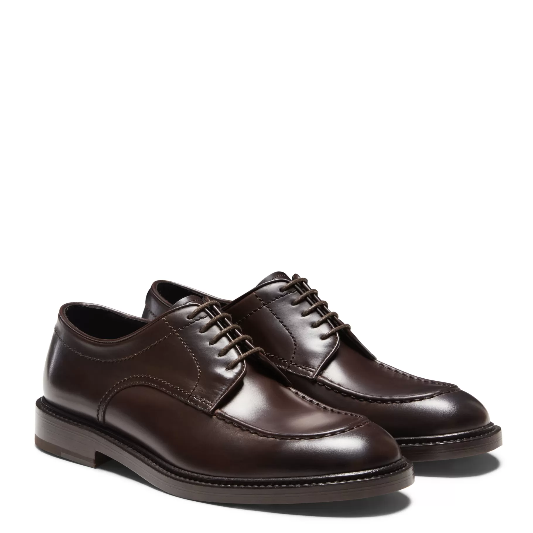 Hot Fratelli Rossetti Derby in pelle colore marrone- Ebano
