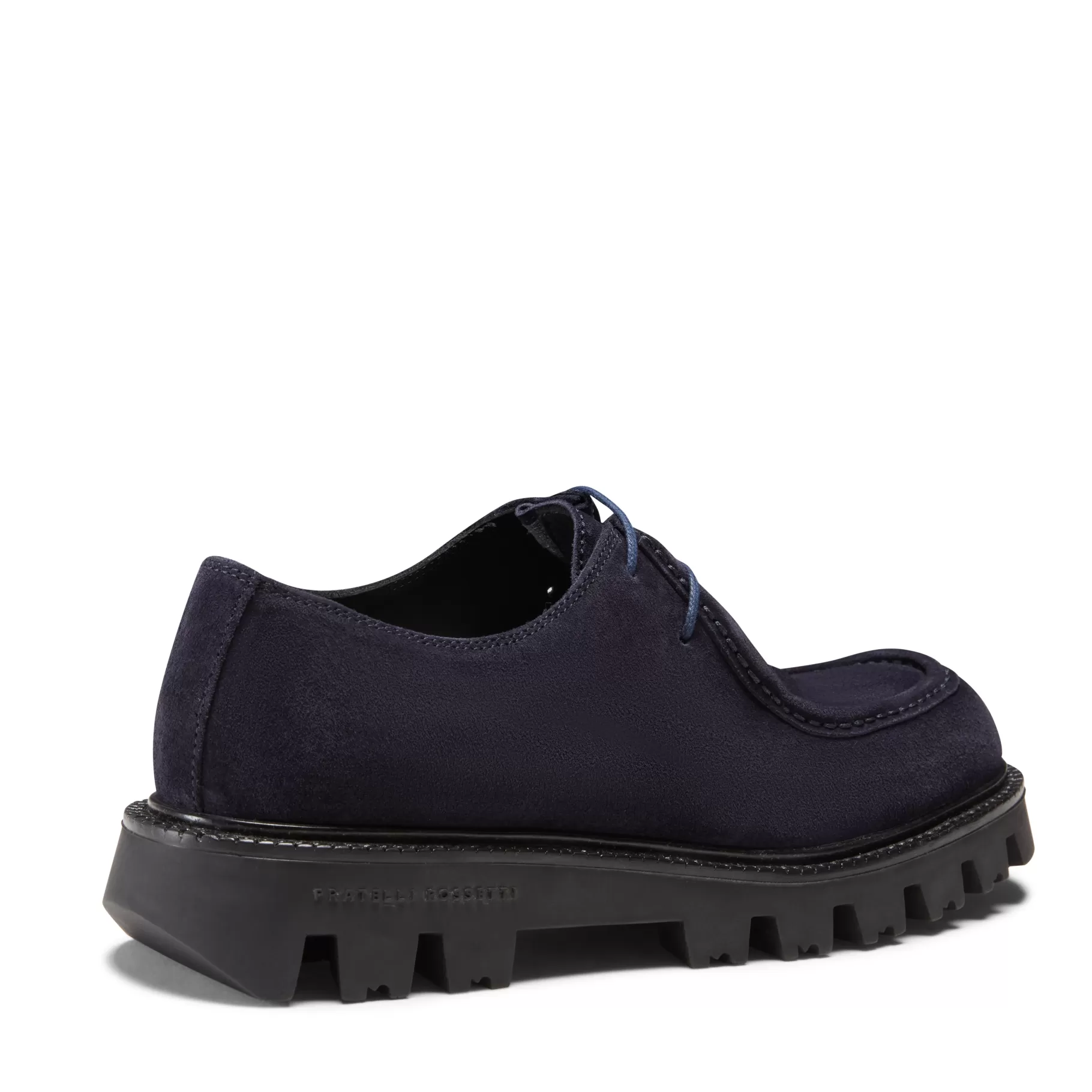 Shop Fratelli Rossetti Derby in suede colore blu - Navy
