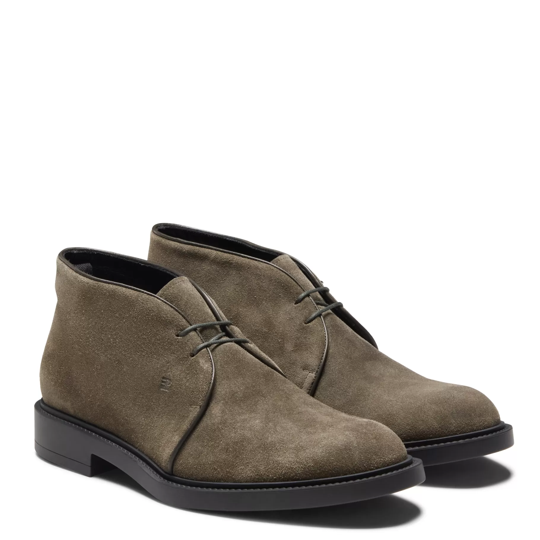 Shop Fratelli Rossetti Desert boot in suede colore - Alga