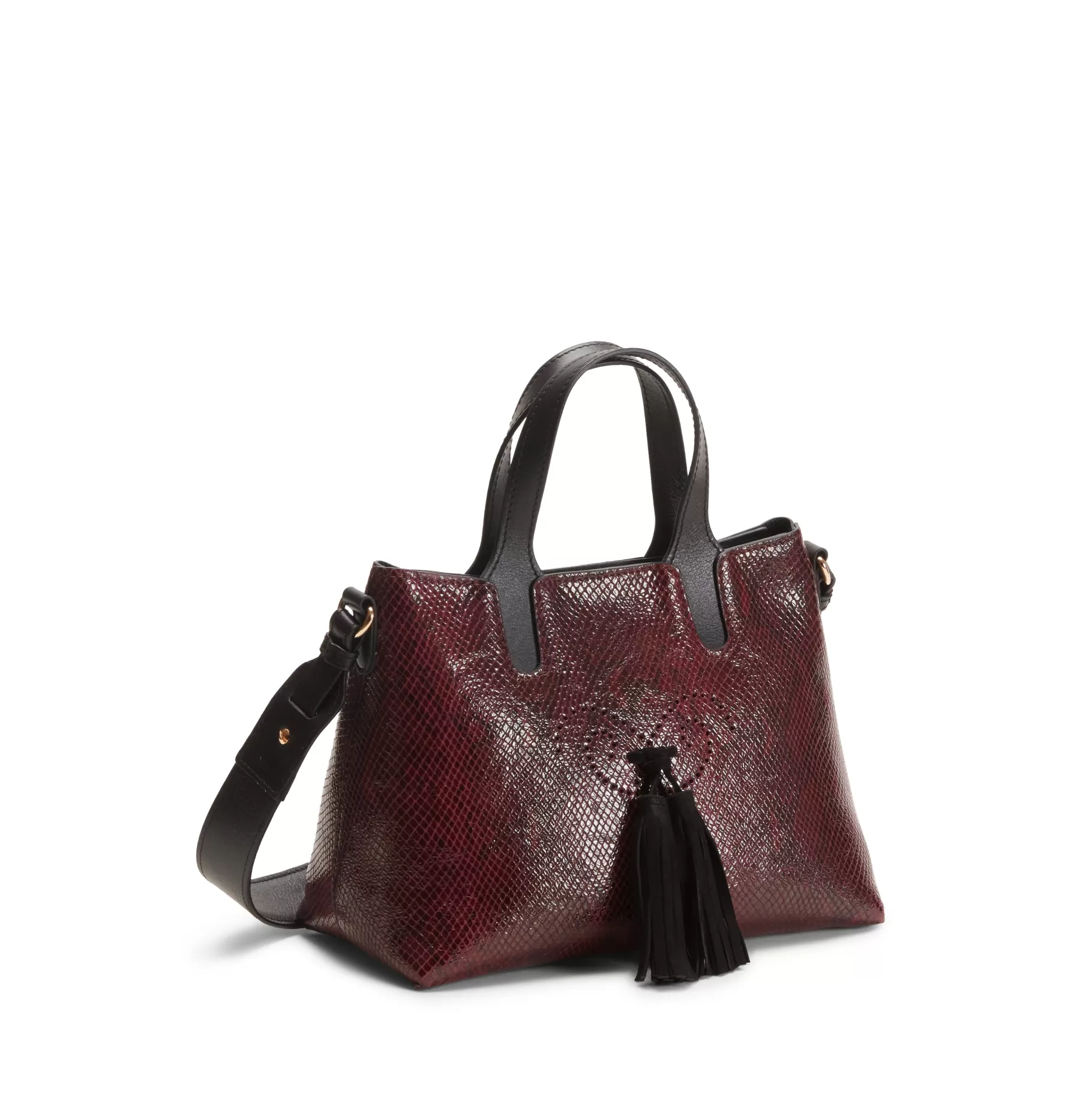 Outlet Fratelli Rossetti Hobo Tote Bag Piccola in pelle colore prugna-