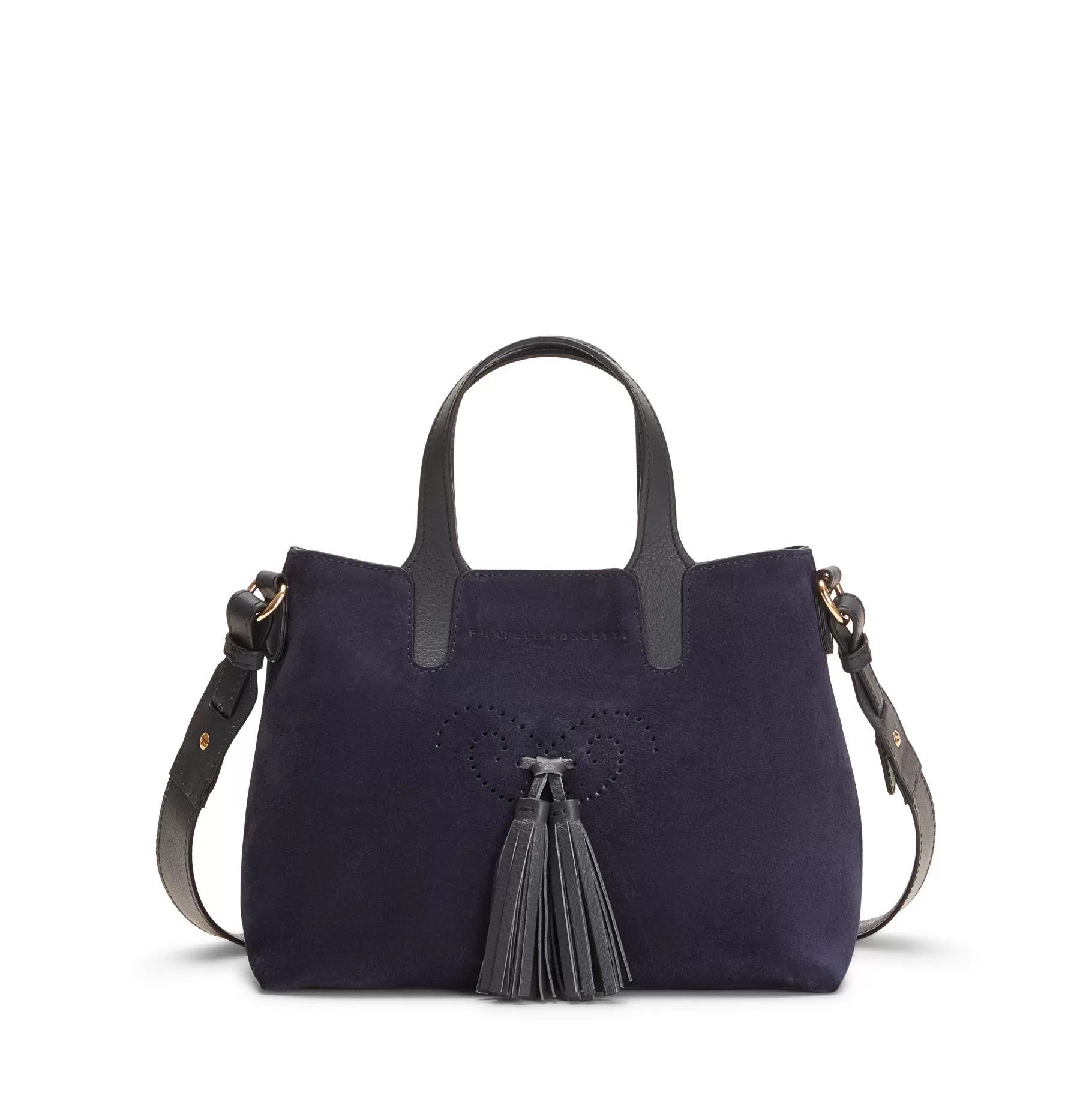 Online Fratelli Rossetti Hobo Tote Bag Piccola in suede colore blu navy-