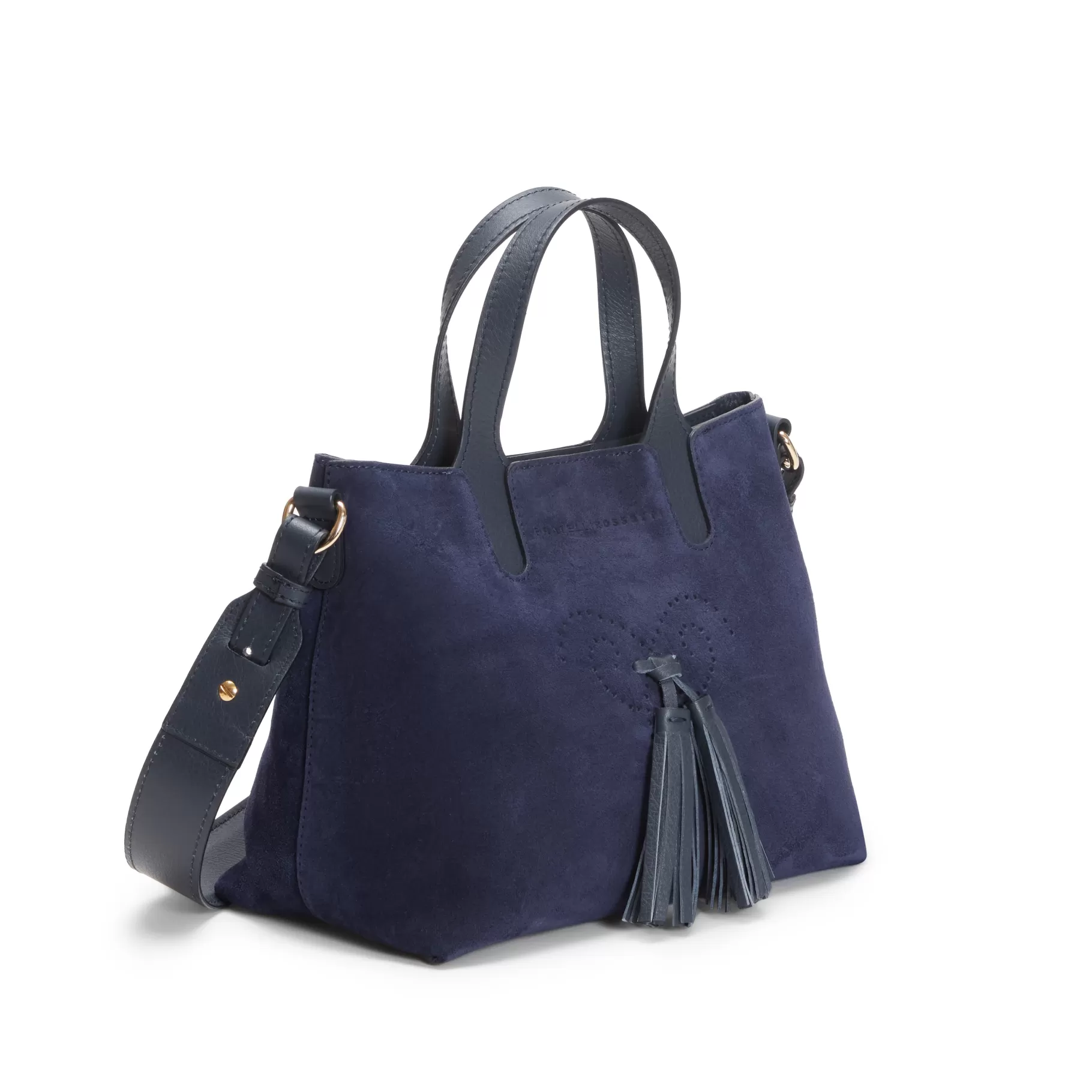 Online Fratelli Rossetti Hobo Tote Bag Piccola in suede colore blu navy-
