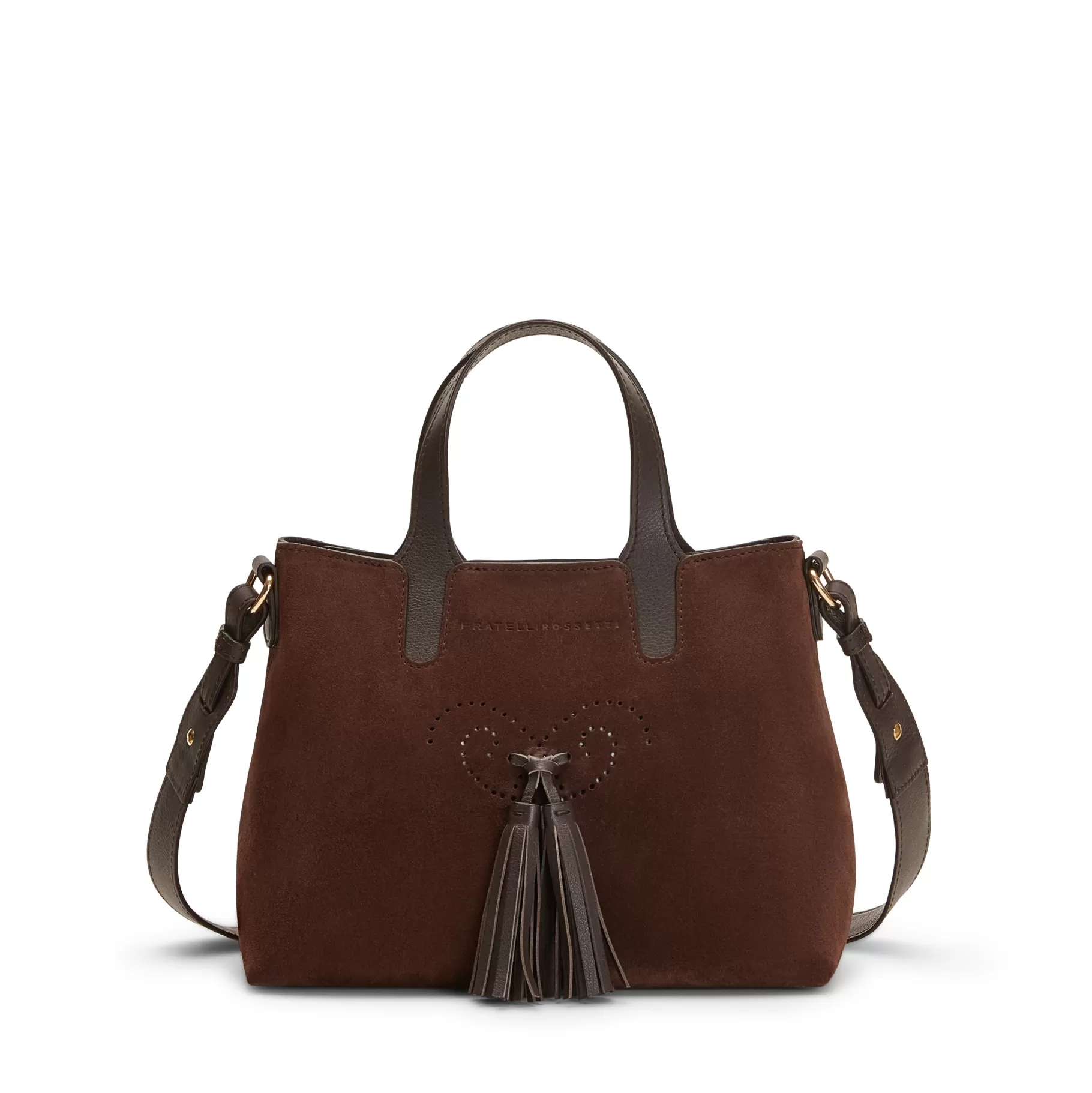 Cheap Fratelli Rossetti Hobo Tote Bag Piccola in suede colore cacao-
