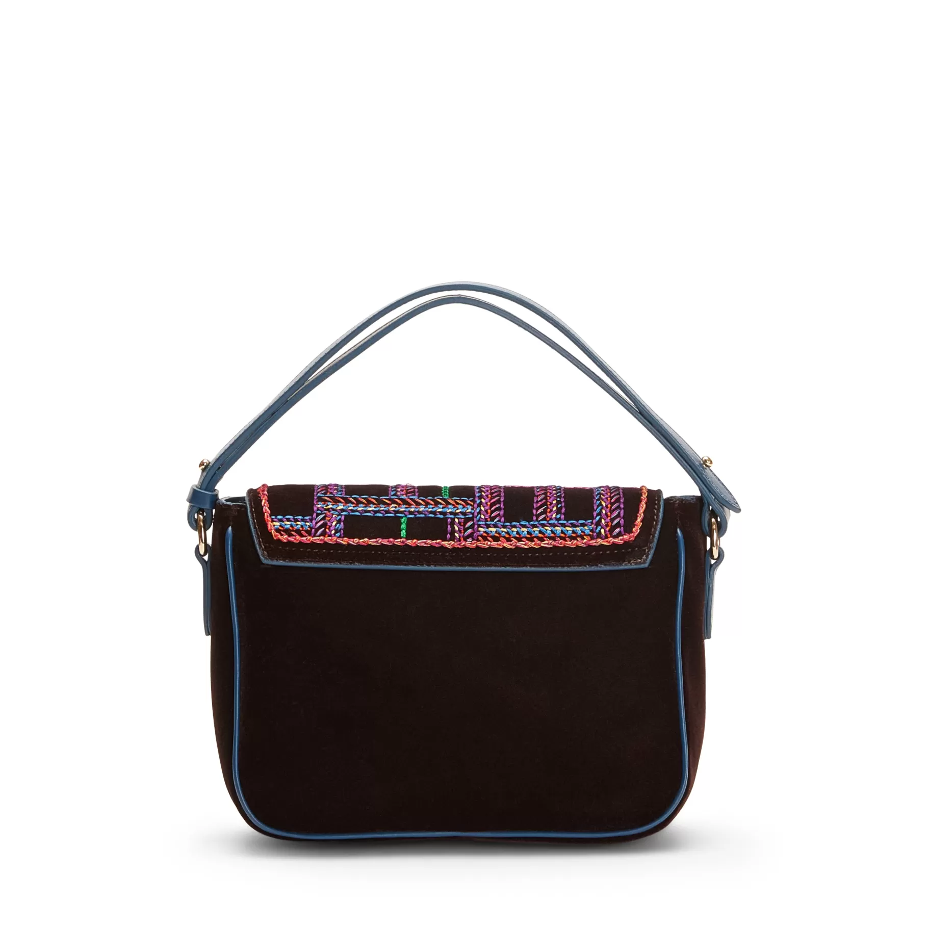 Hot Fratelli Rossetti Mini shoulder bag in velluto ricamato colore ebano-