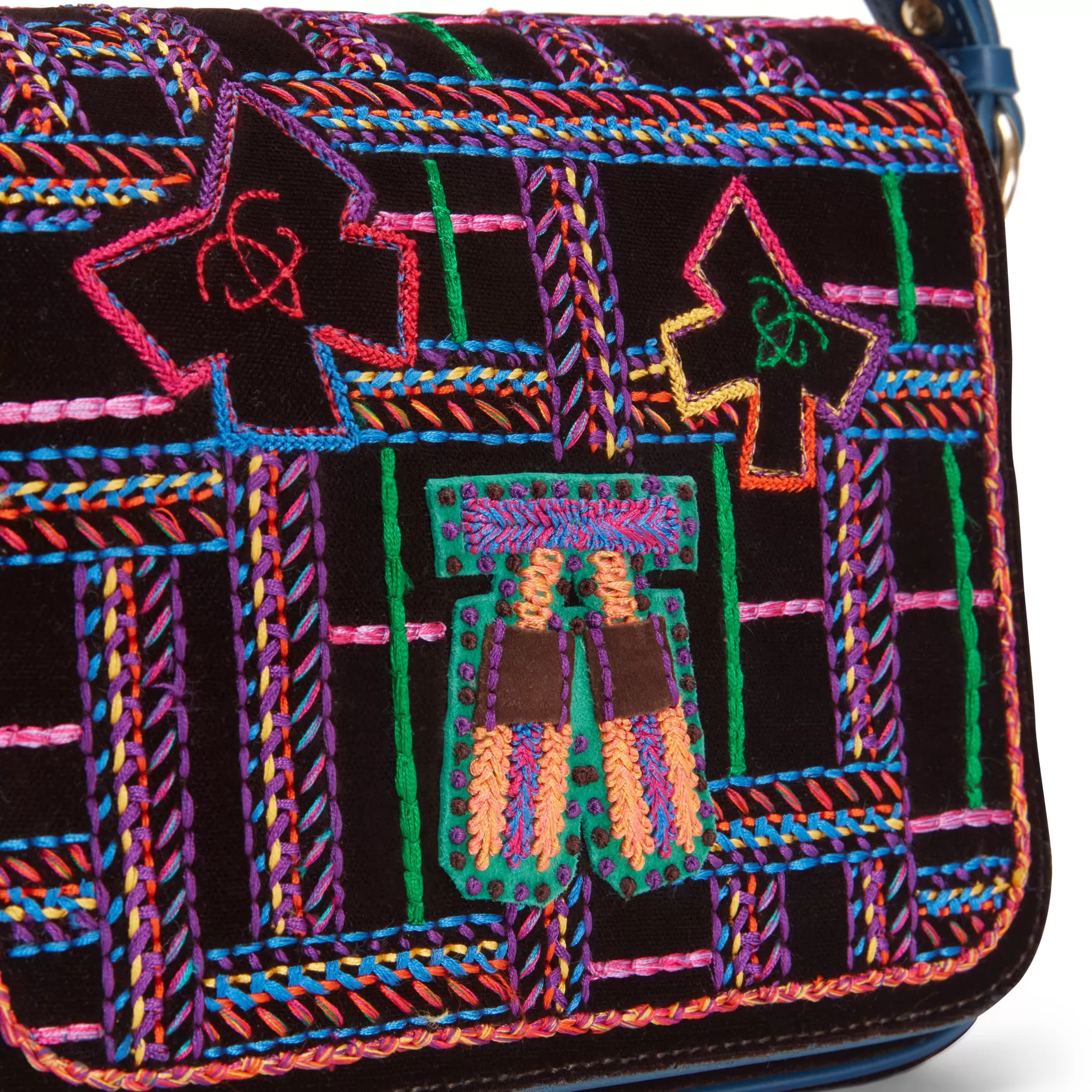 Hot Fratelli Rossetti Mini shoulder bag in velluto ricamato colore ebano-