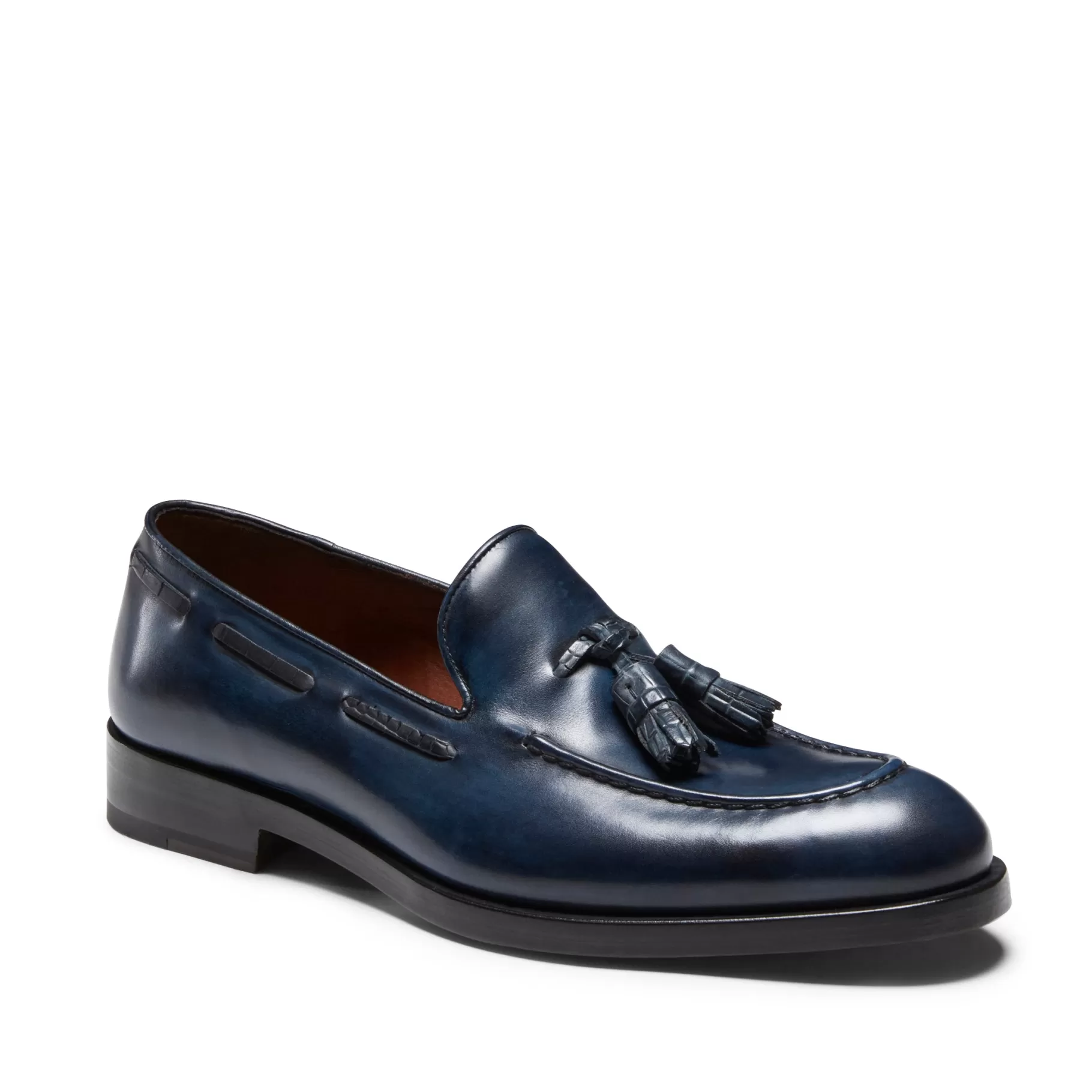 Outlet Fratelli Rossetti Mocassino Brera in pelle colore blu - Marine