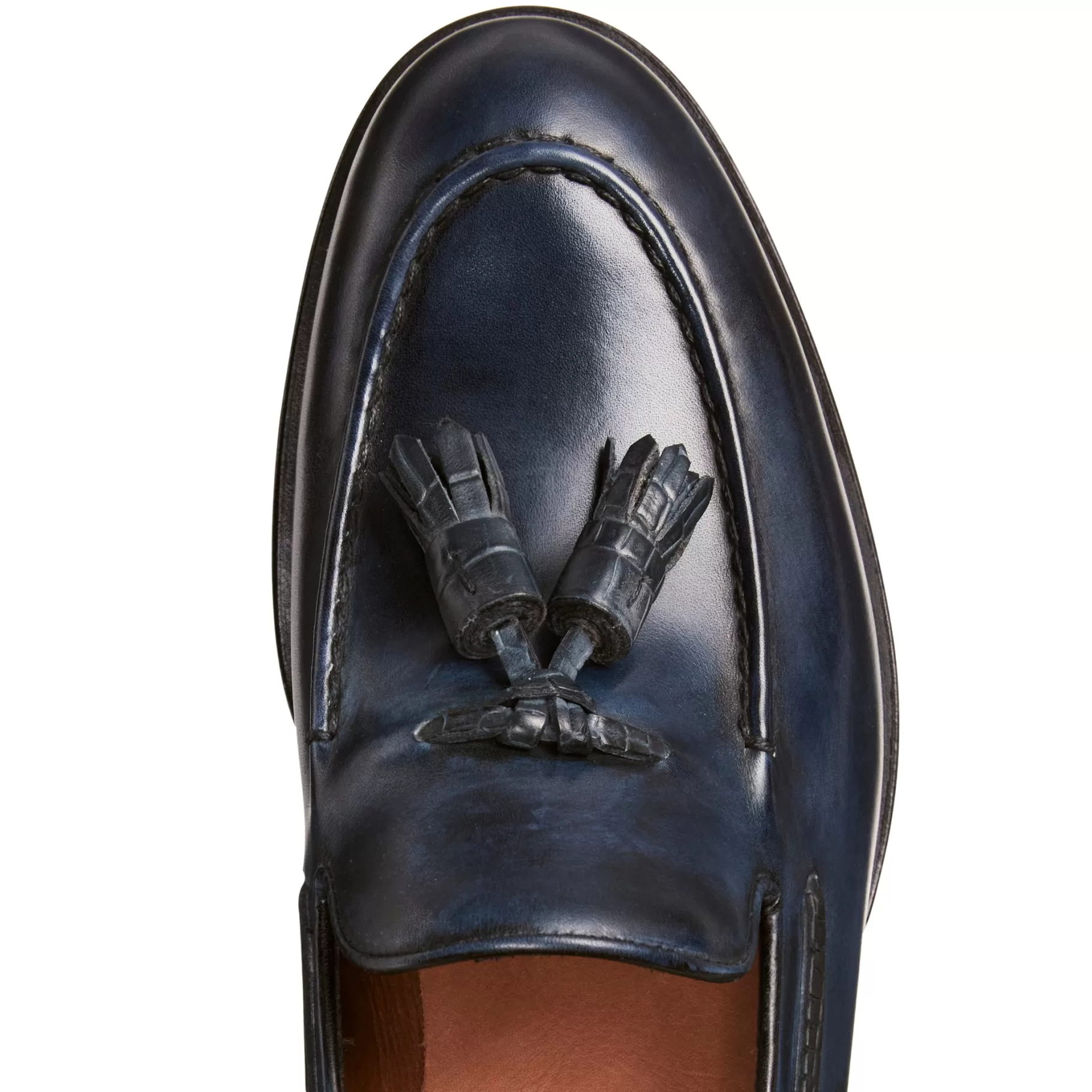 Outlet Fratelli Rossetti Mocassino Brera in pelle colore blu - Marine