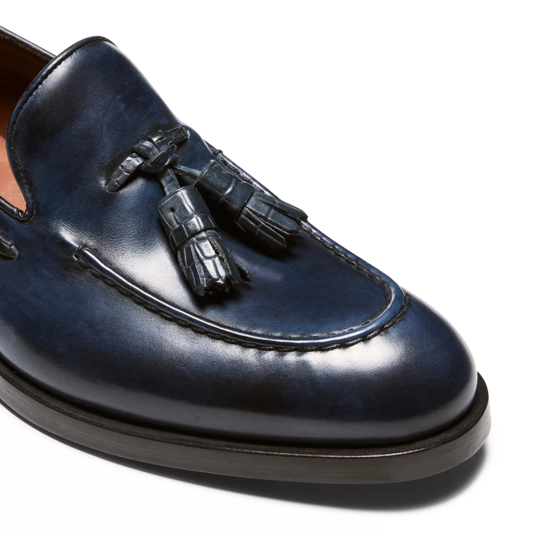 Outlet Fratelli Rossetti Mocassino Brera in pelle colore blu - Marine