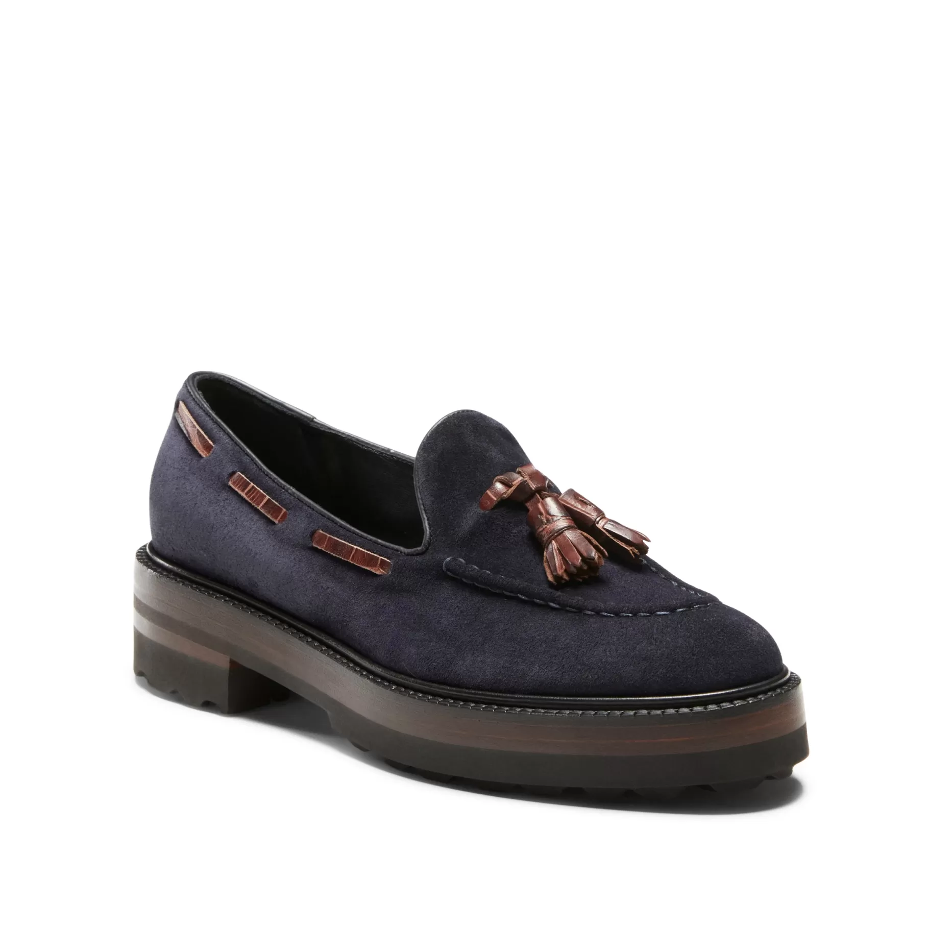 Online Fratelli Rossetti Mocassino Brera in suede colore blu- Navy