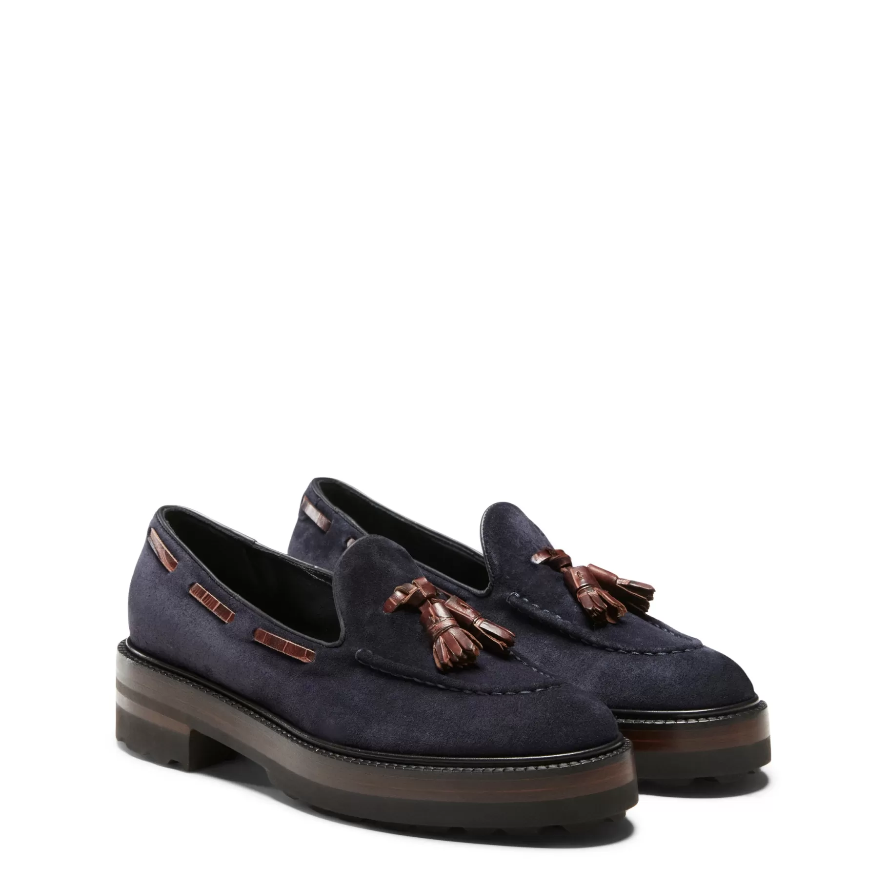 Online Fratelli Rossetti Mocassino Brera in suede colore blu- Navy