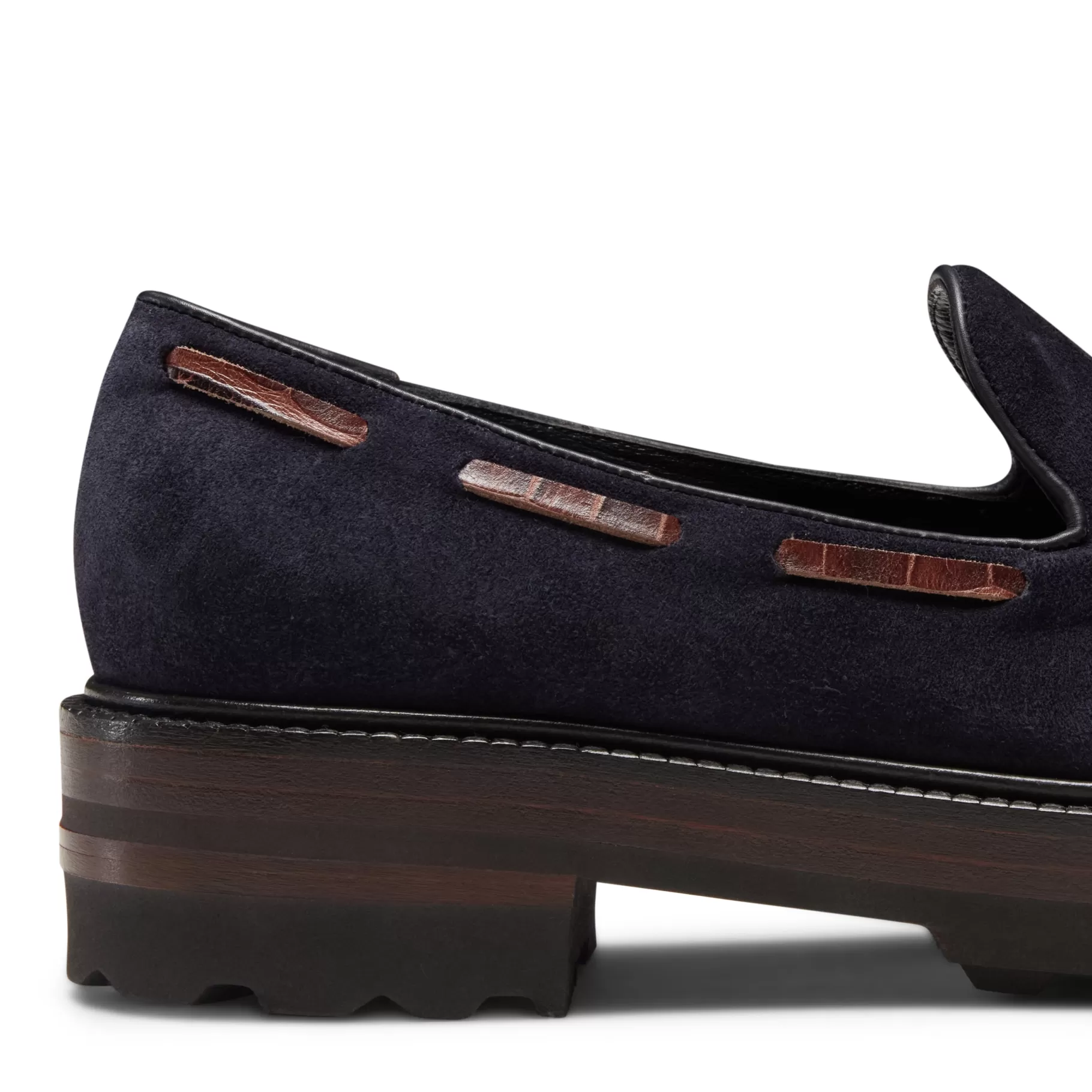 Online Fratelli Rossetti Mocassino Brera in suede colore blu- Navy