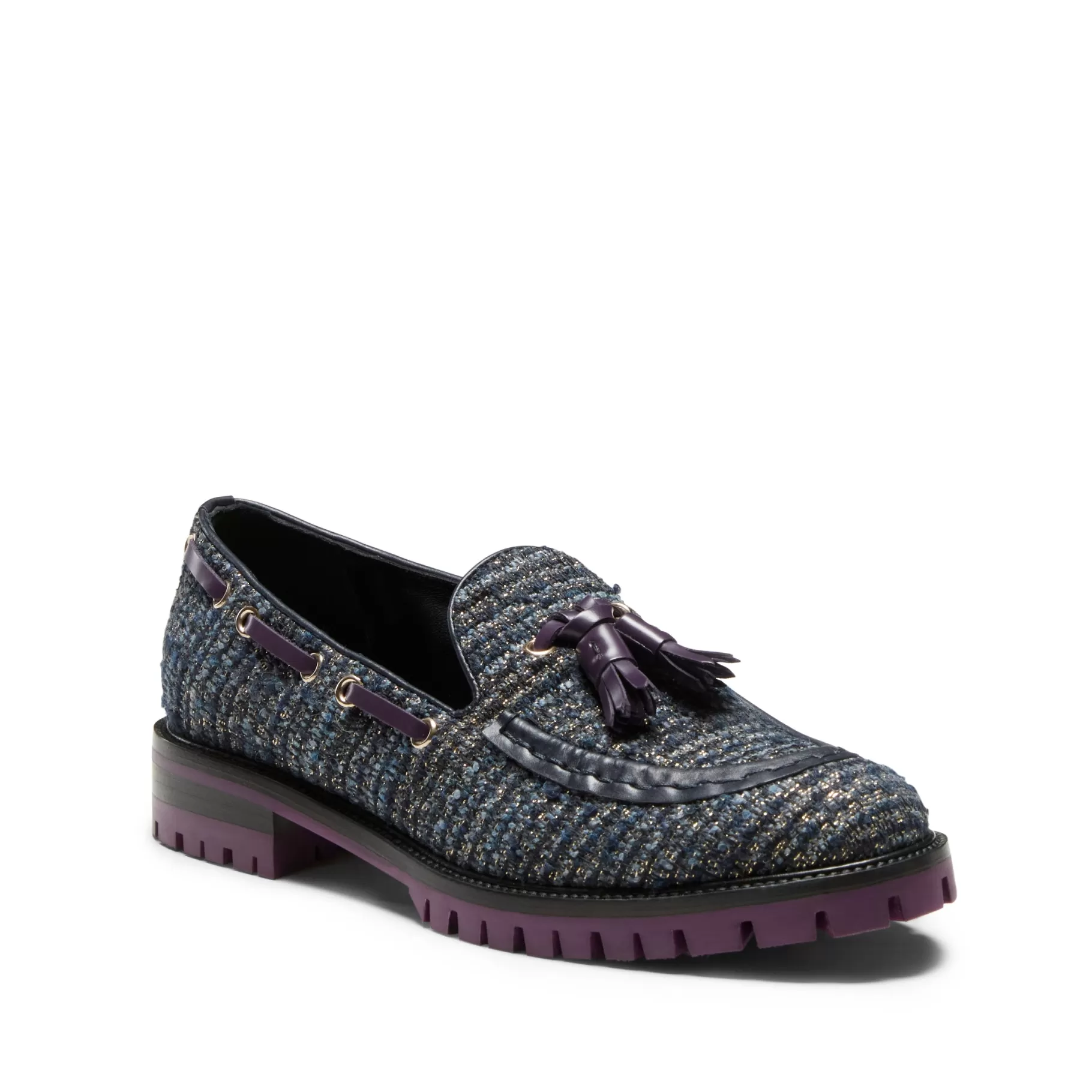 Sale Fratelli Rossetti Mocassino Brera in tessuto colore blu- Blu/oro