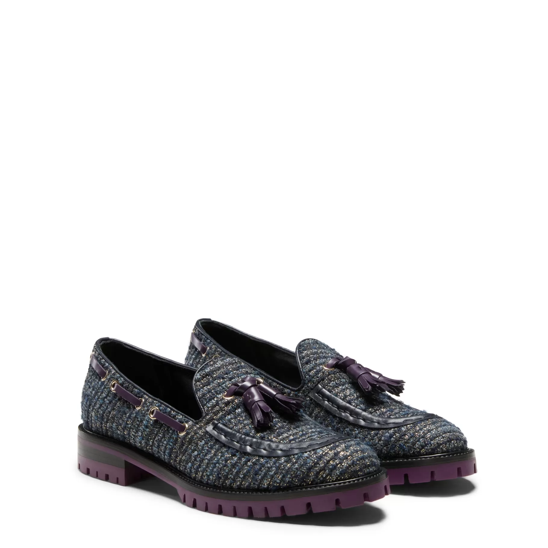 Sale Fratelli Rossetti Mocassino Brera in tessuto colore blu- Blu/oro