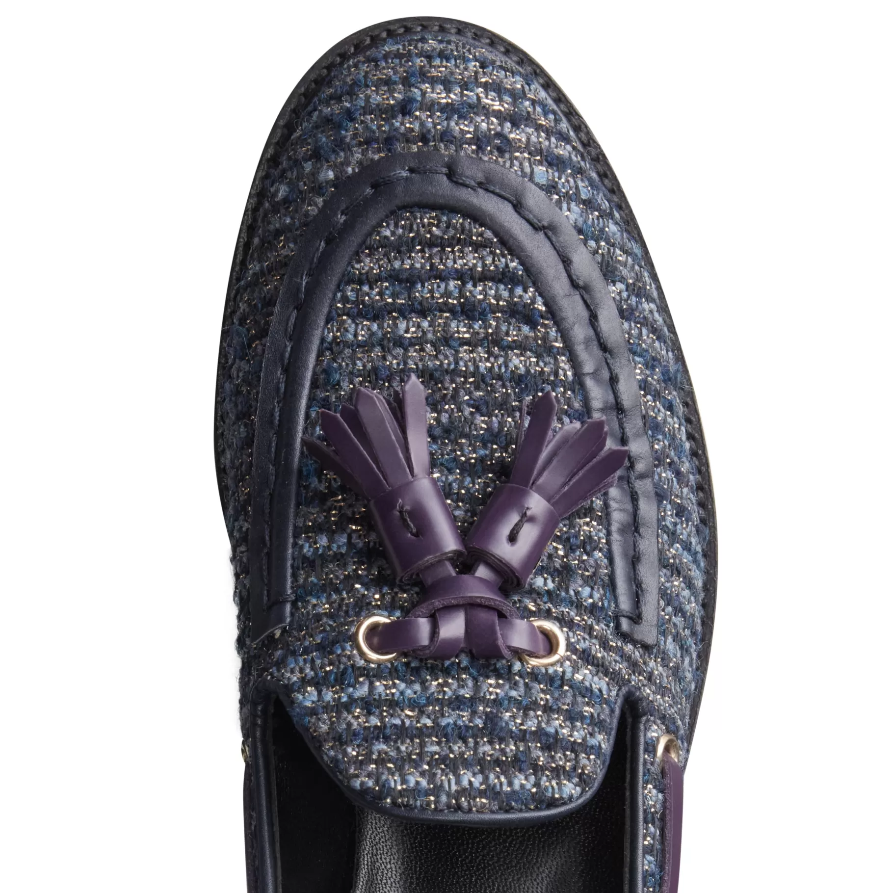 Sale Fratelli Rossetti Mocassino Brera in tessuto colore blu- Blu/oro