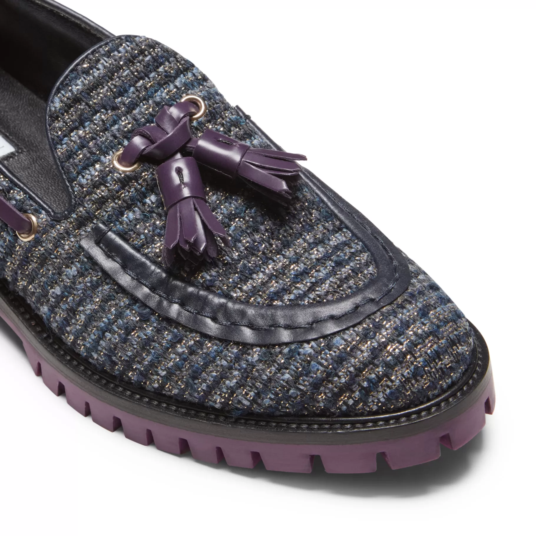 Sale Fratelli Rossetti Mocassino Brera in tessuto colore blu- Blu/oro