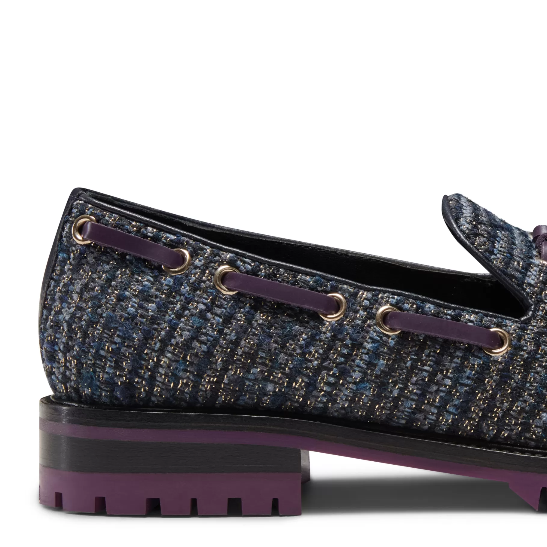 Sale Fratelli Rossetti Mocassino Brera in tessuto colore blu- Blu/oro